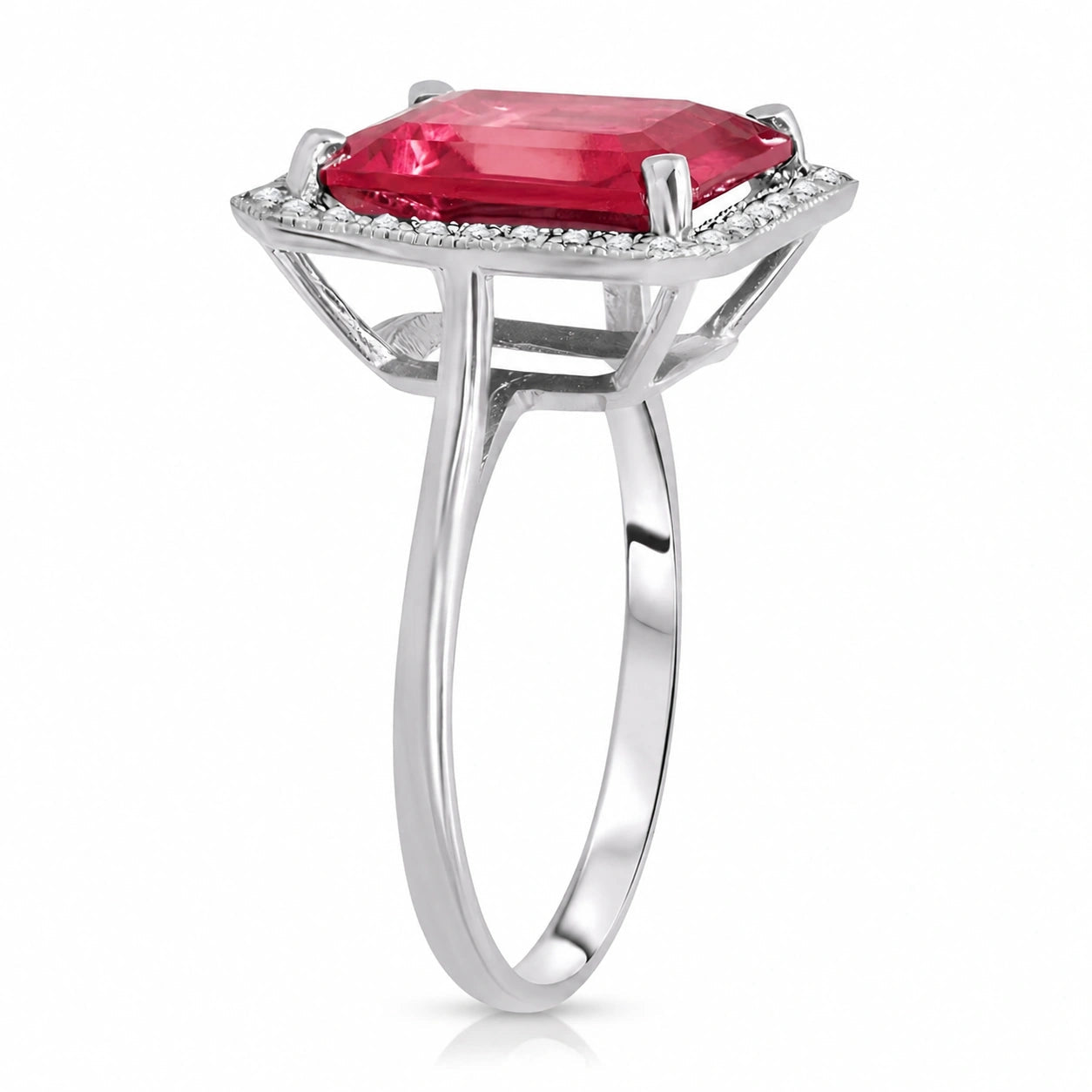 White Gold Diamond & Garnet — Maura