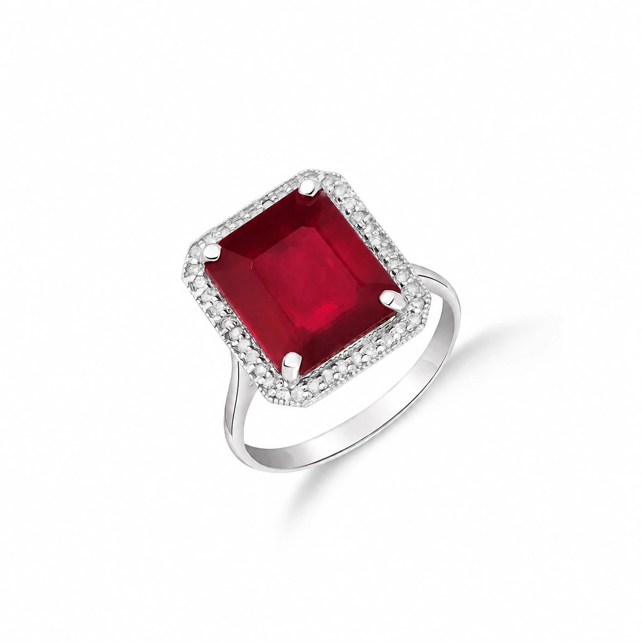 White Gold Diamond & Ruby — Maura
