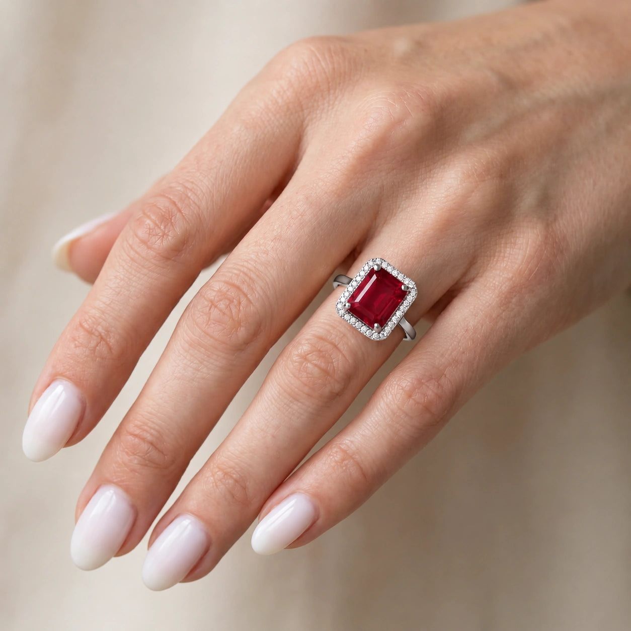 White Gold Diamond & Ruby — Maura