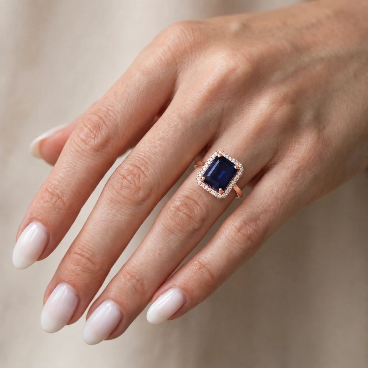 Rose Gold Diamond & Sapphire — Maura