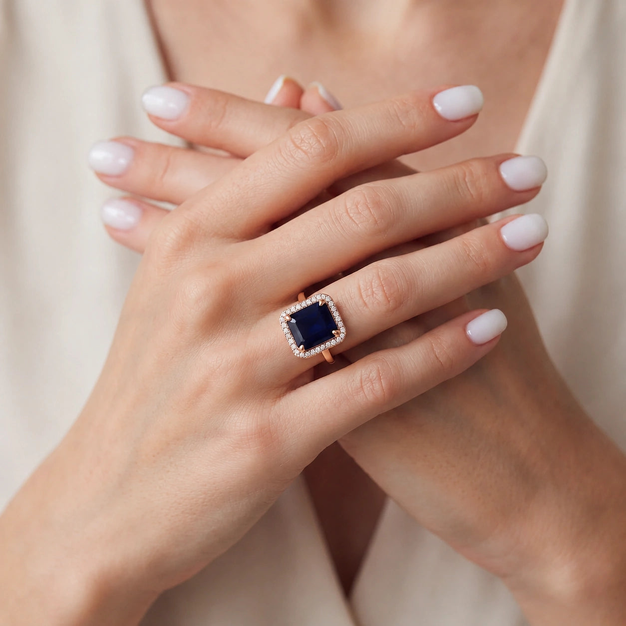 Rose Gold Diamond & Sapphire — Maura