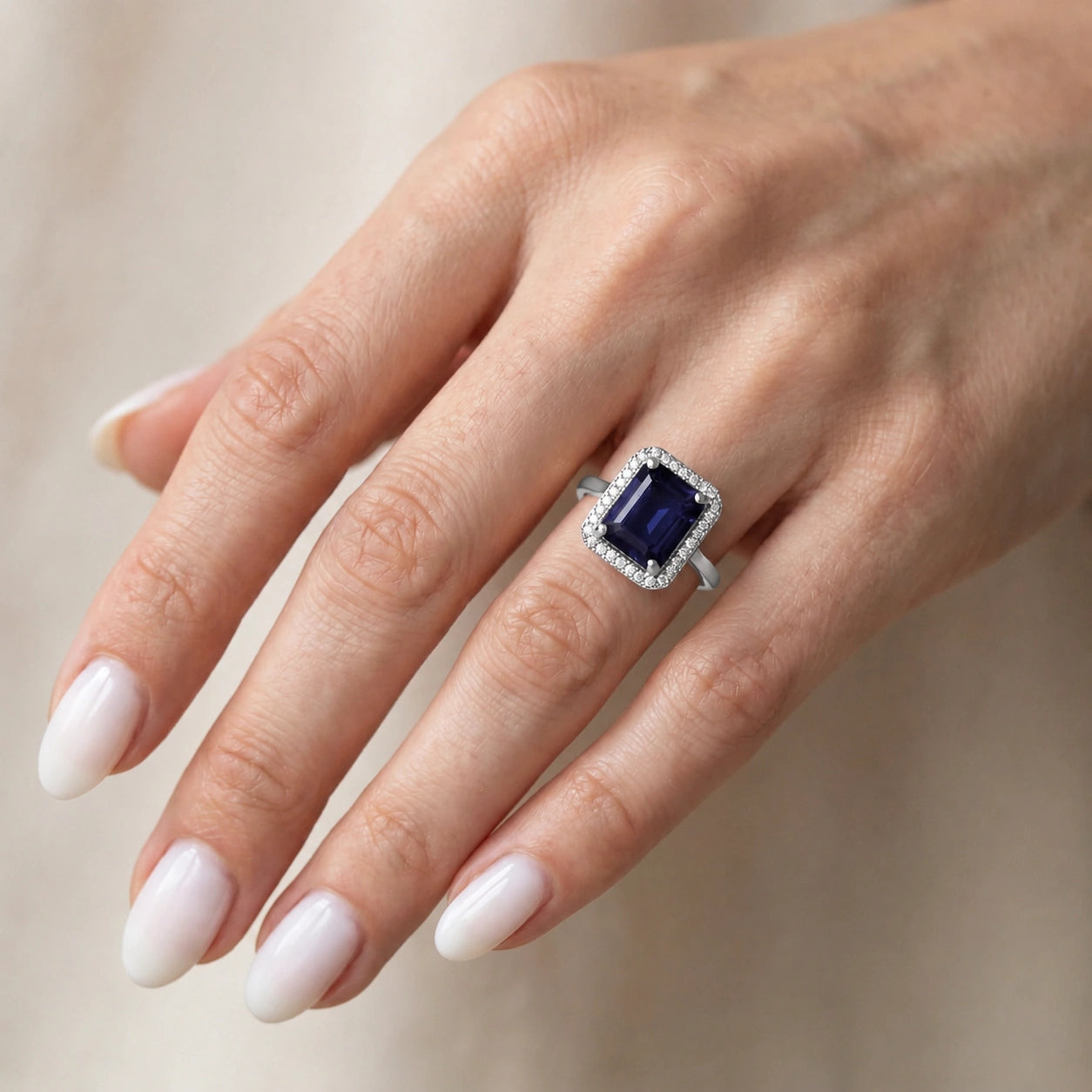 White Gold Diamond & Sapphire — Maura