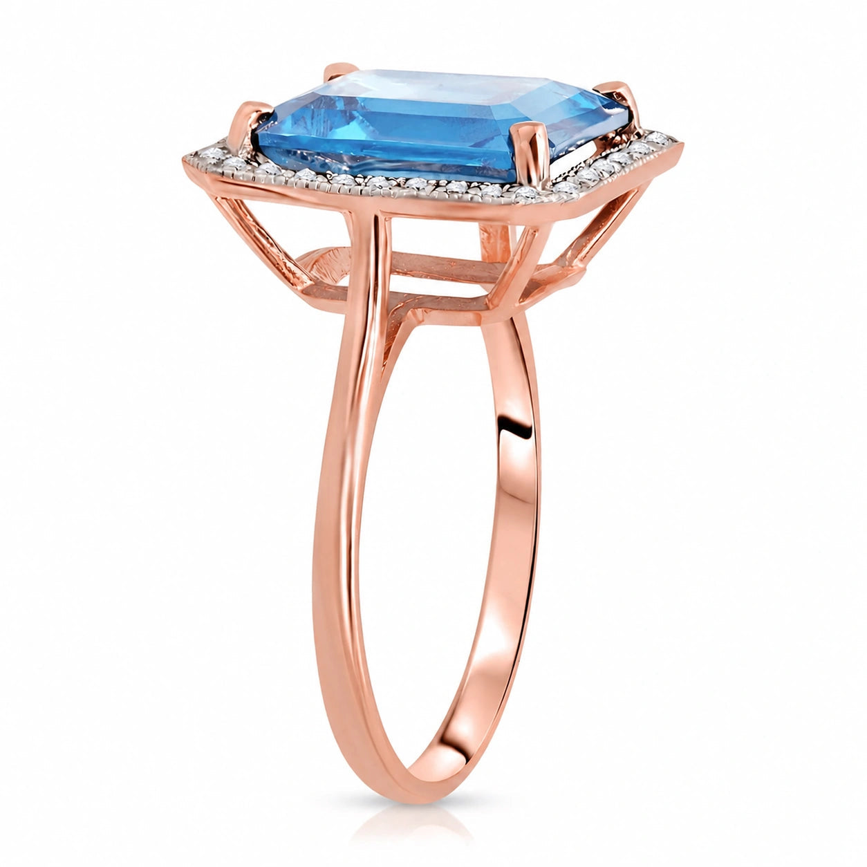 Rose Gold Diamond & Topaz & Blue Topaz — Maura