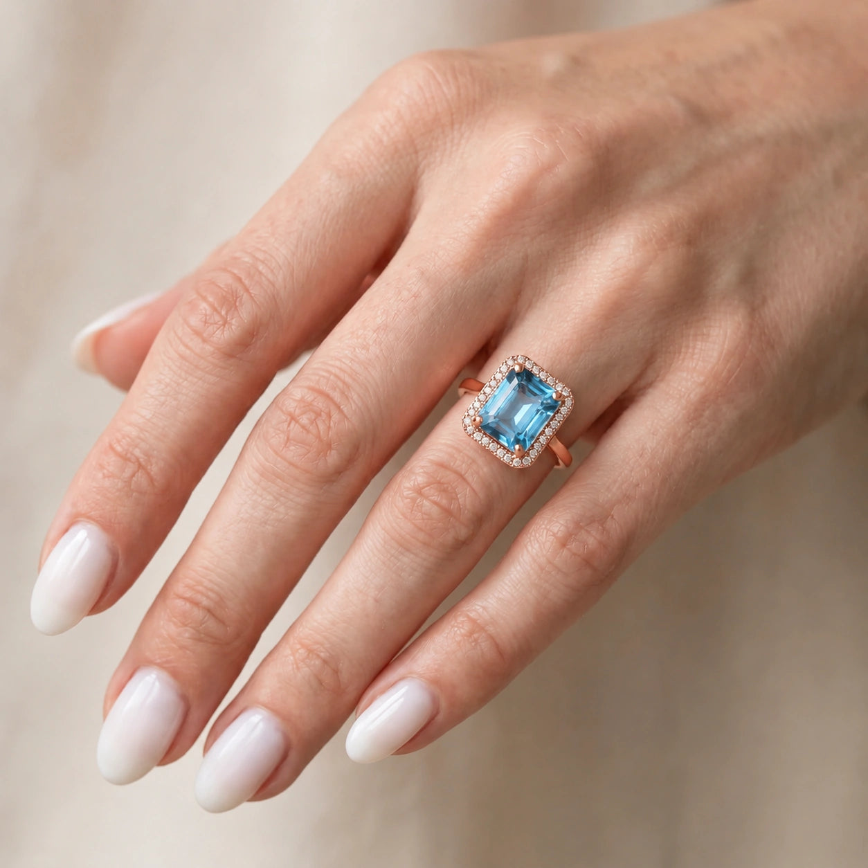 Rose Gold Diamond & Topaz & Blue Topaz — Maura