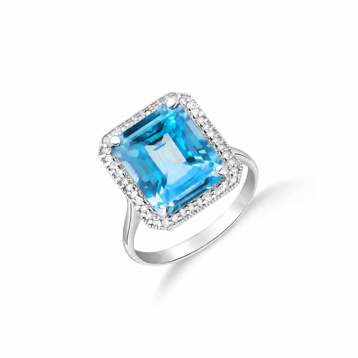 White Gold Diamond & Topaz & Blue Topaz — Maura