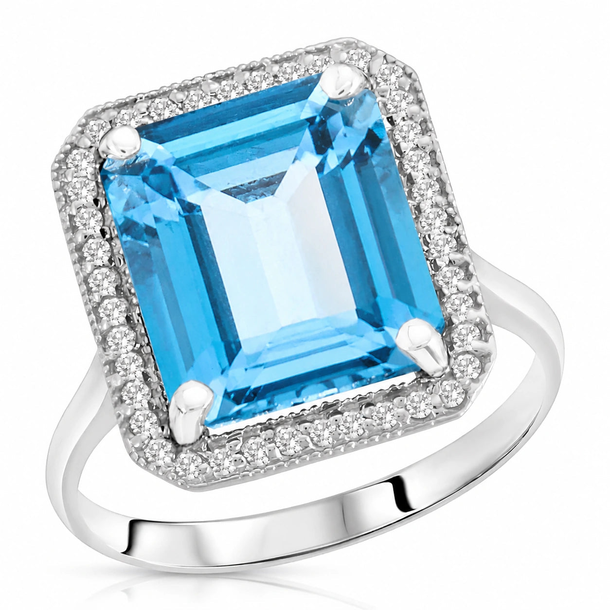 White Gold Diamond & Topaz & Blue Topaz — Maura