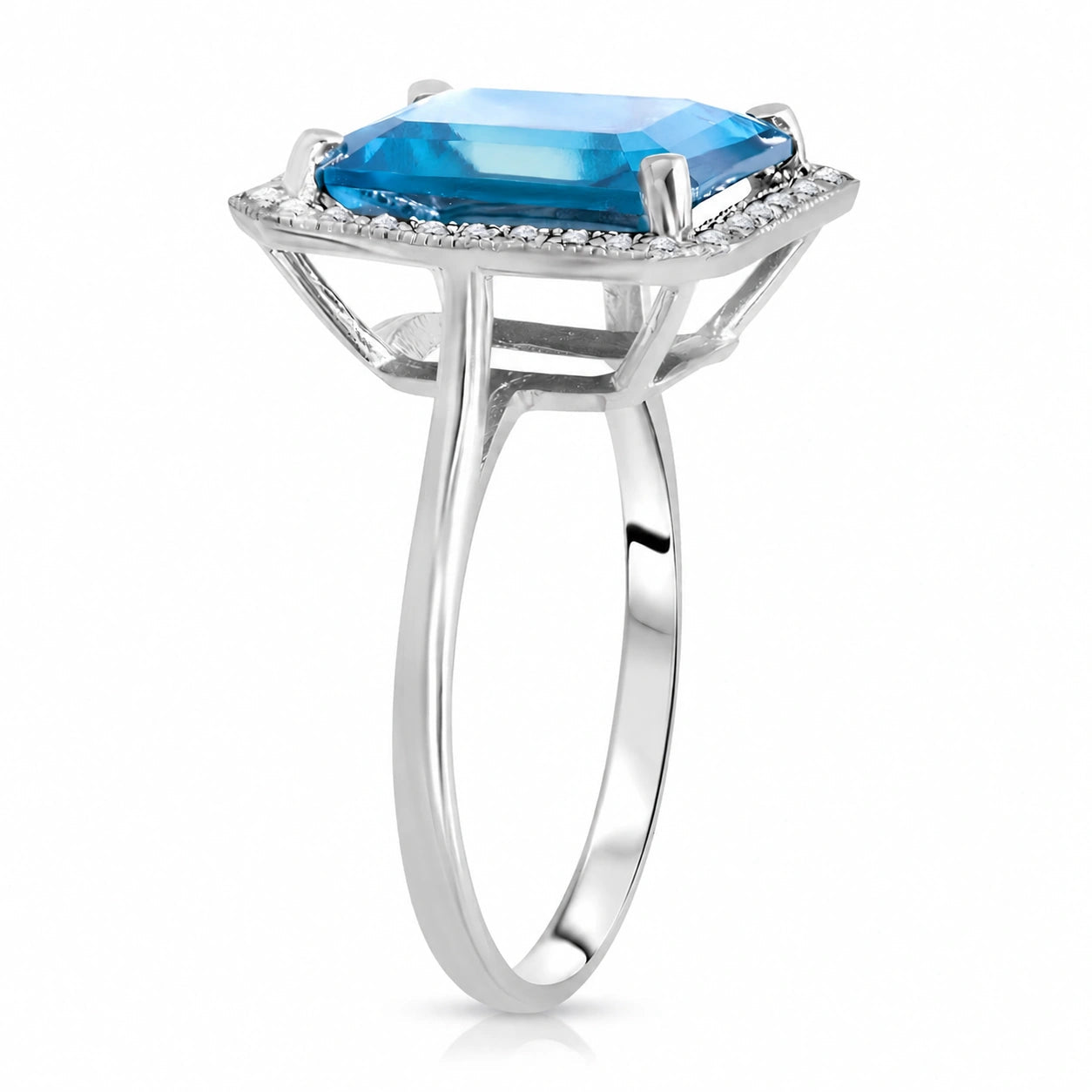 White Gold Diamond & Topaz & Blue Topaz — Maura