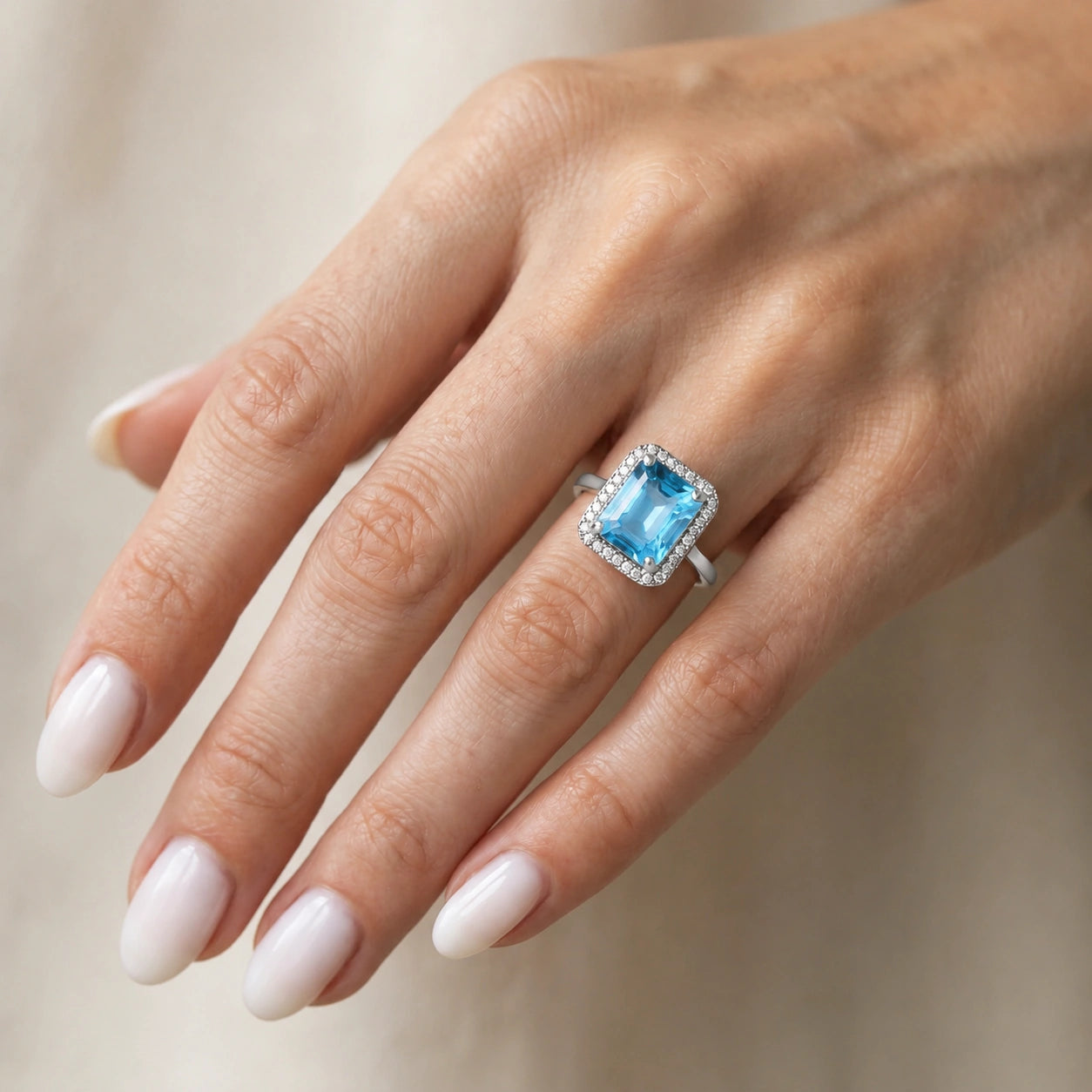 White Gold Diamond & Topaz & Blue Topaz — Maura