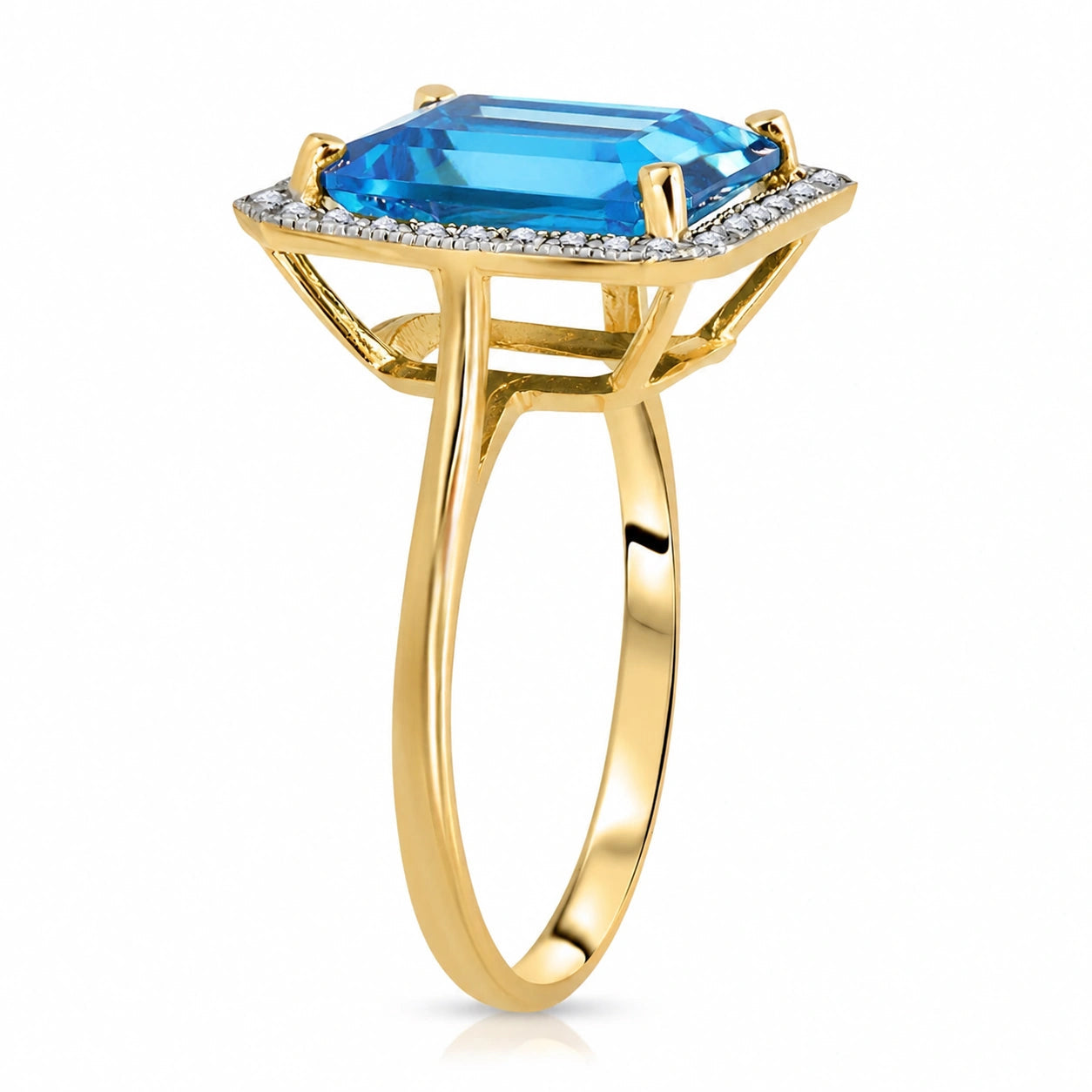 Yellow Gold Diamond & Topaz & Blue Topaz — Maura