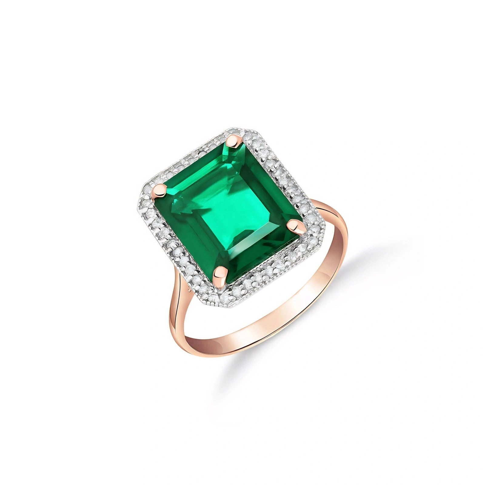 Rose Gold Emerald & Diamond — Maura