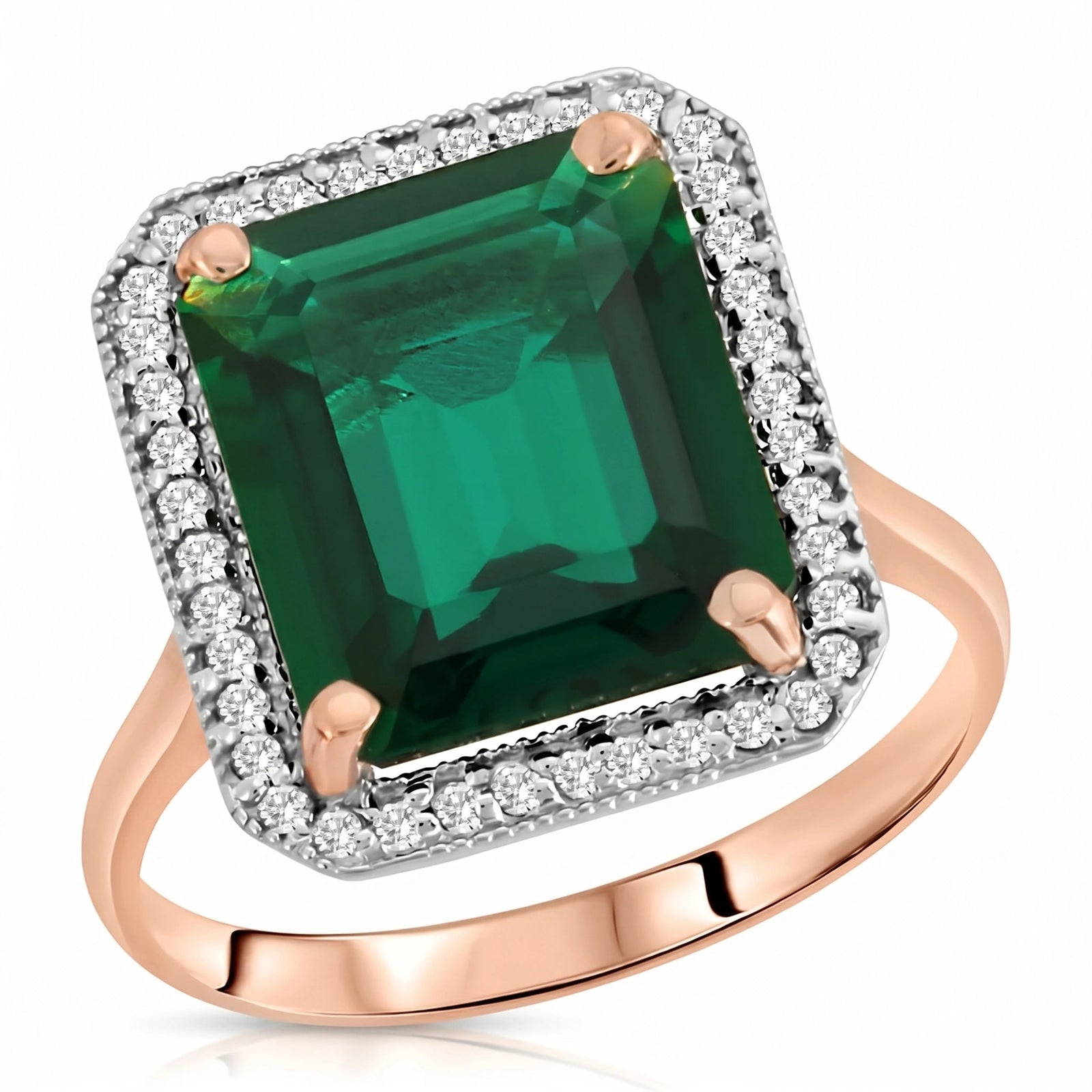 Rose Gold Emerald & Diamond — Maura