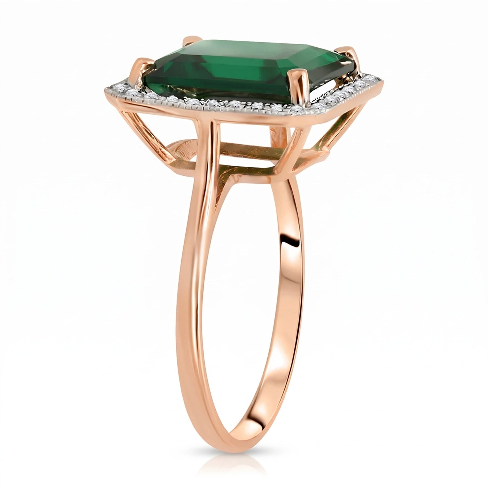 Rose Gold Emerald & Diamond — Maura