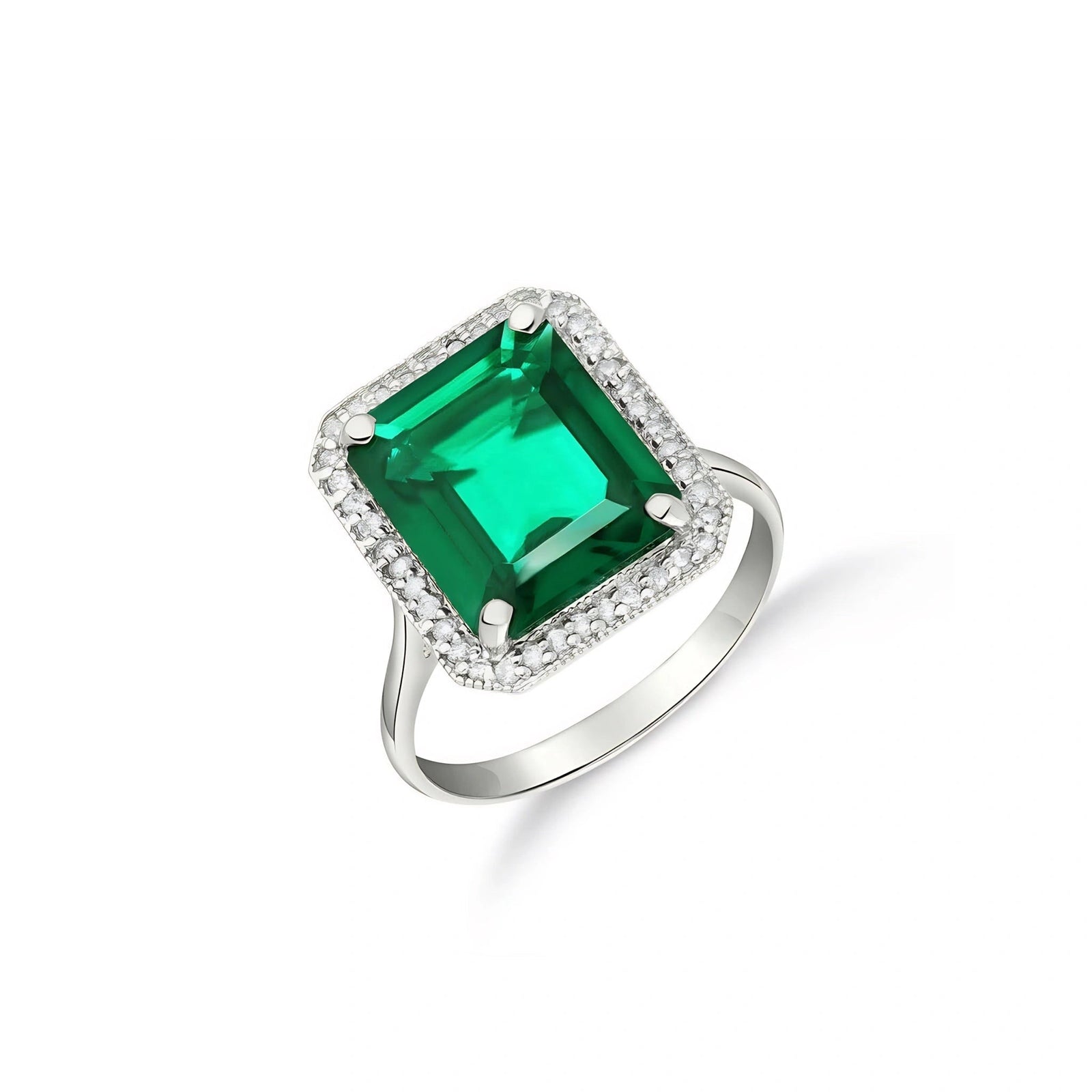 White Gold Emerald & Diamond — Maura