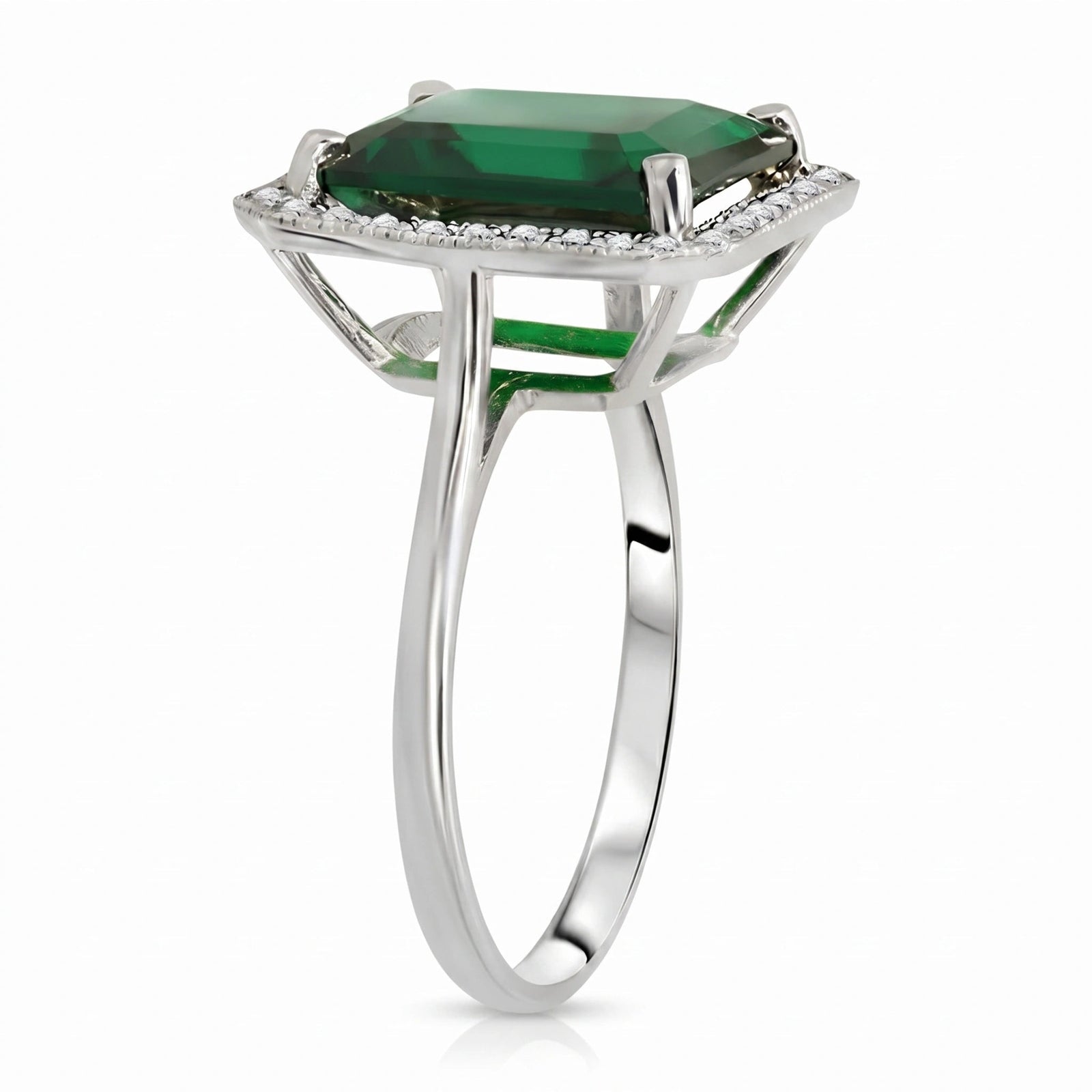 White Gold Emerald & Diamond — Maura