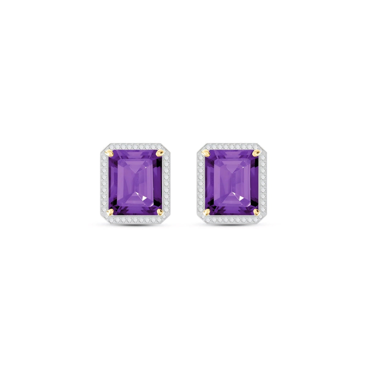 Yellow Gold Earrings Amethyst 10K — Melissa