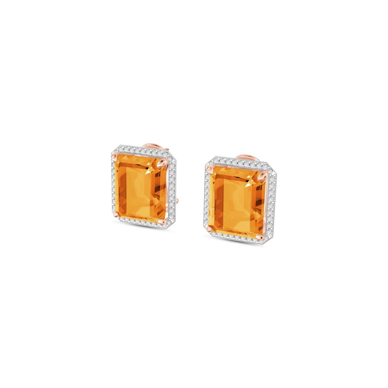 Rose Gold Earrings Citrine 10K — Melissa