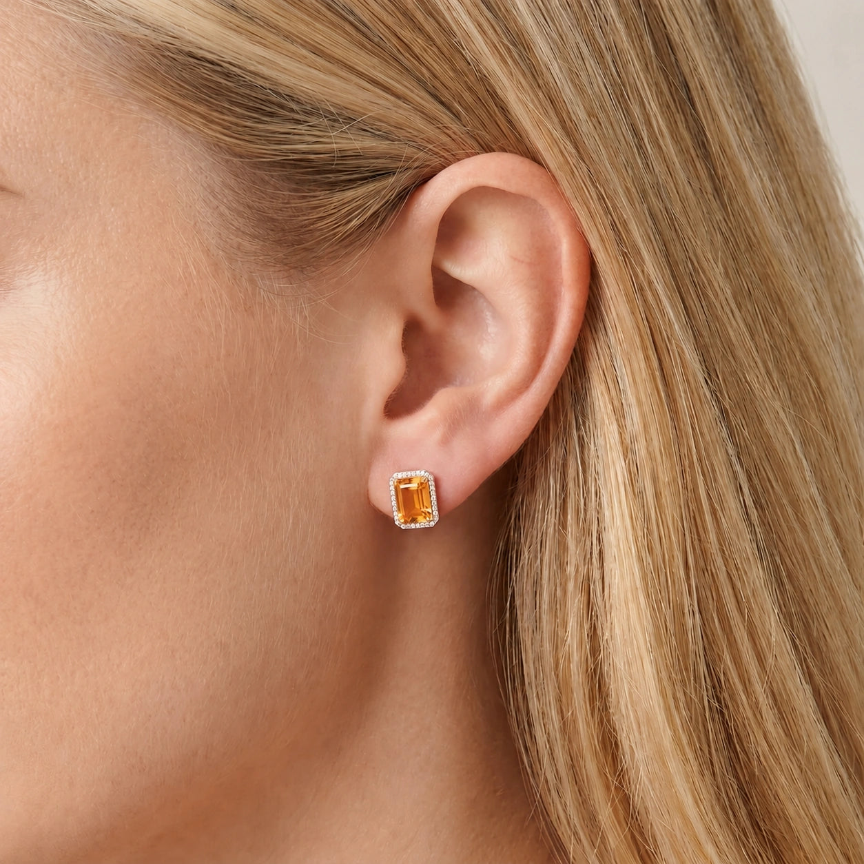Rose Gold Earrings Citrine 10K — Melissa
