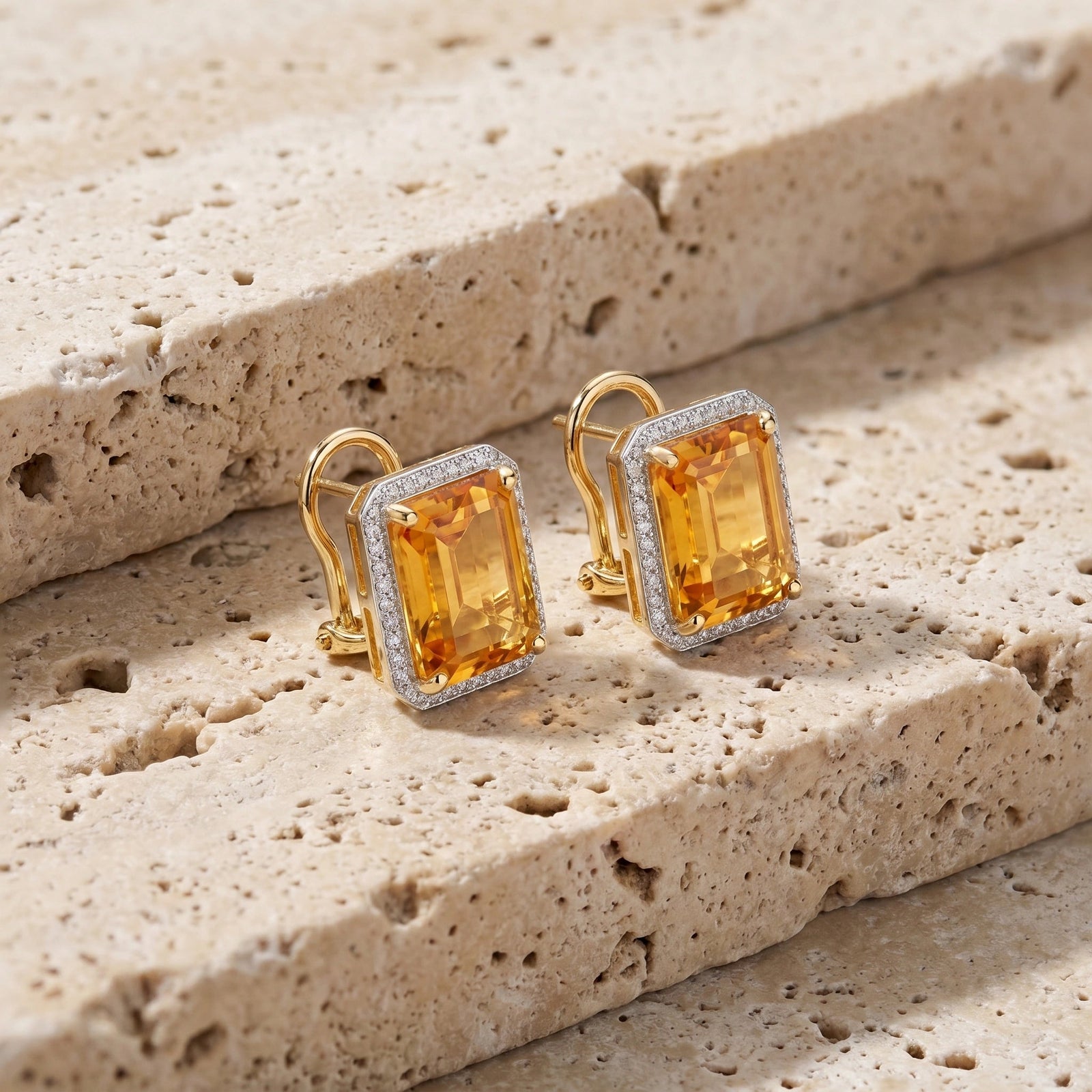 Yellow Gold Earrings Citrine 10K — Melissa