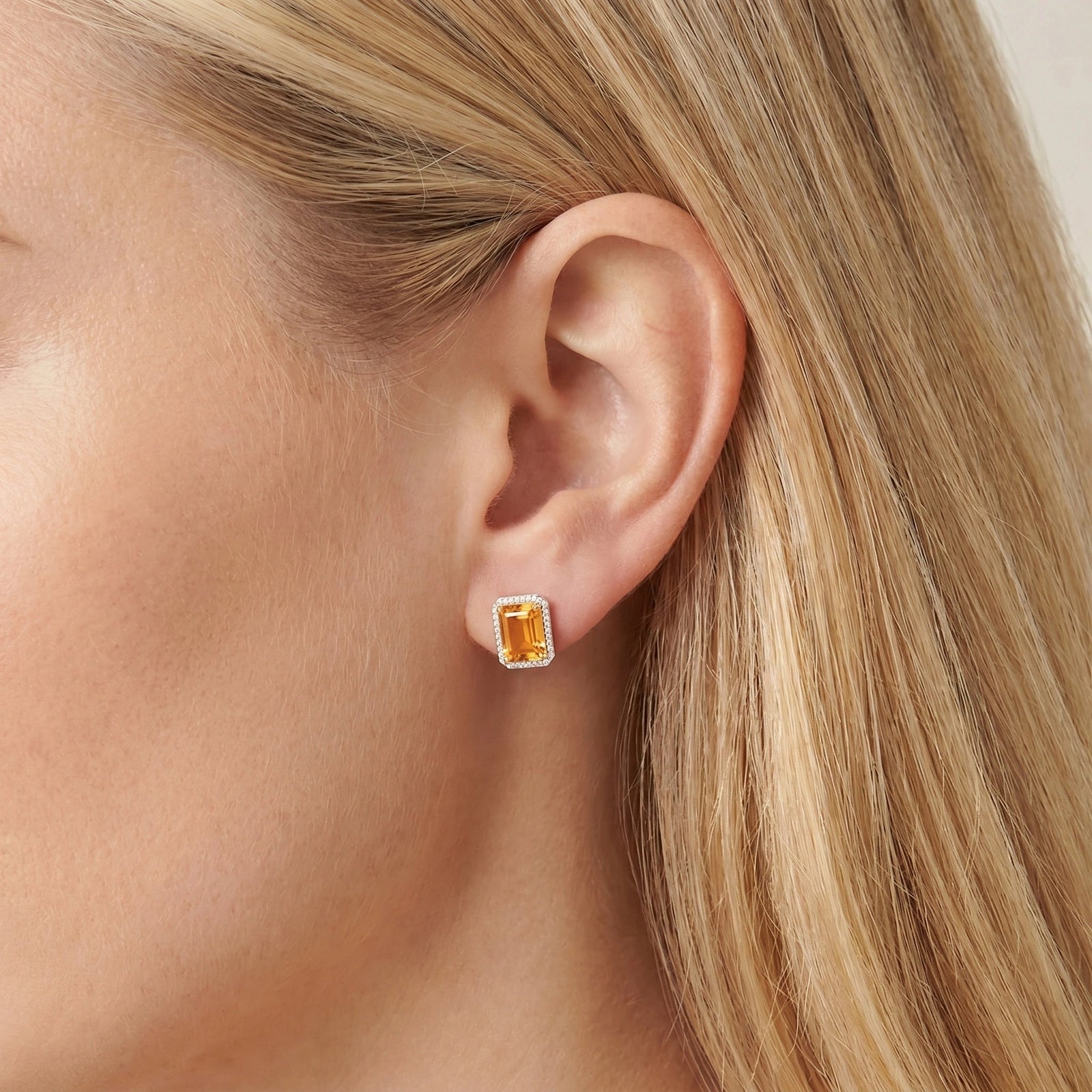 Yellow Gold Earrings Citrine 10K — Melissa