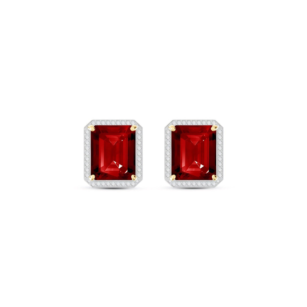 Yellow Gold Earrings Garnet 10K — Melissa