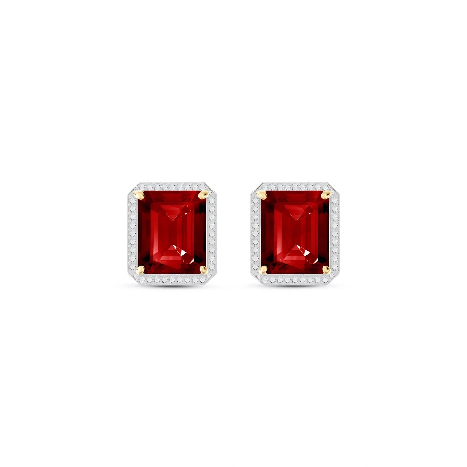 Yellow Gold Earrings Garnet 10K — Melissa