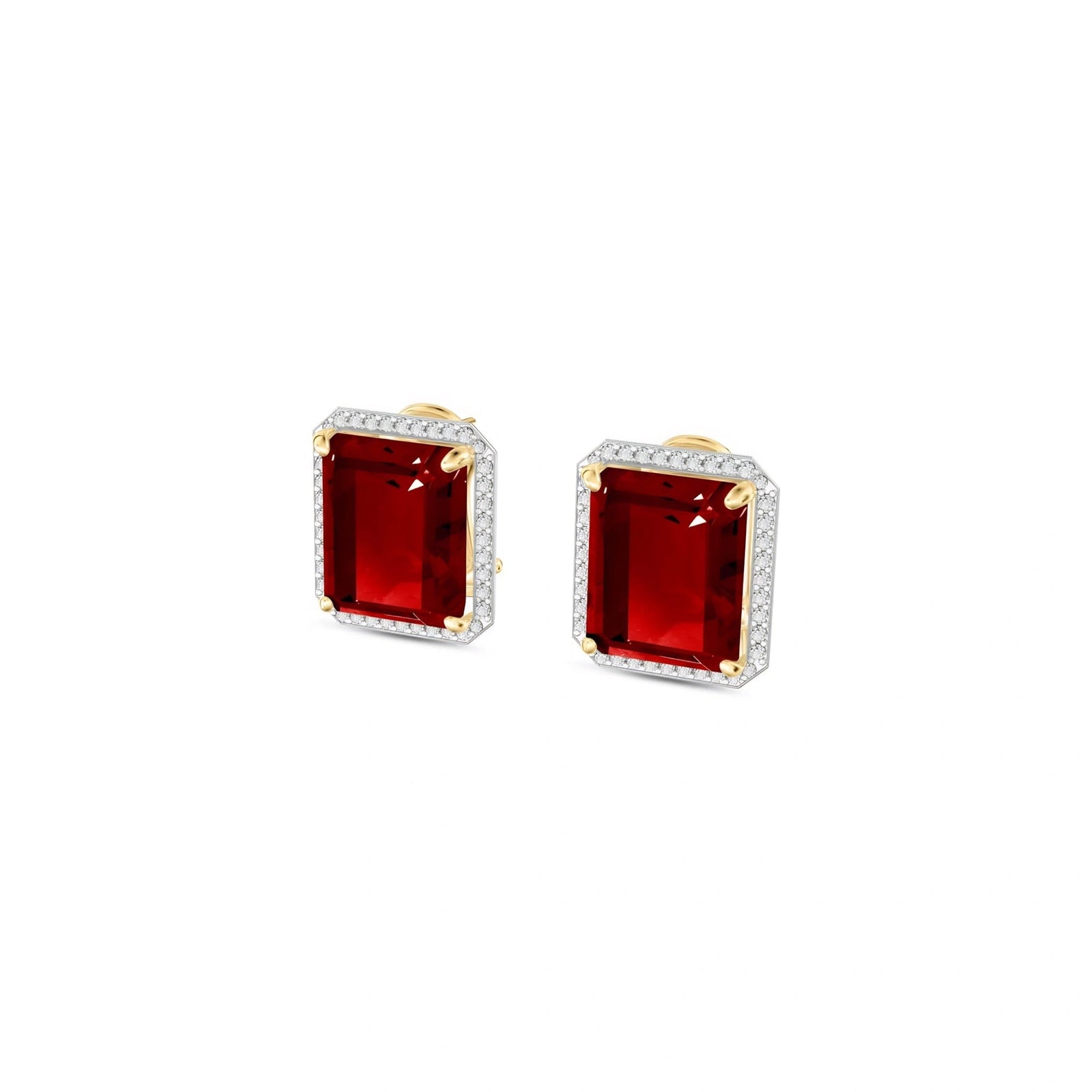 Yellow Gold Earrings Garnet 10K — Melissa