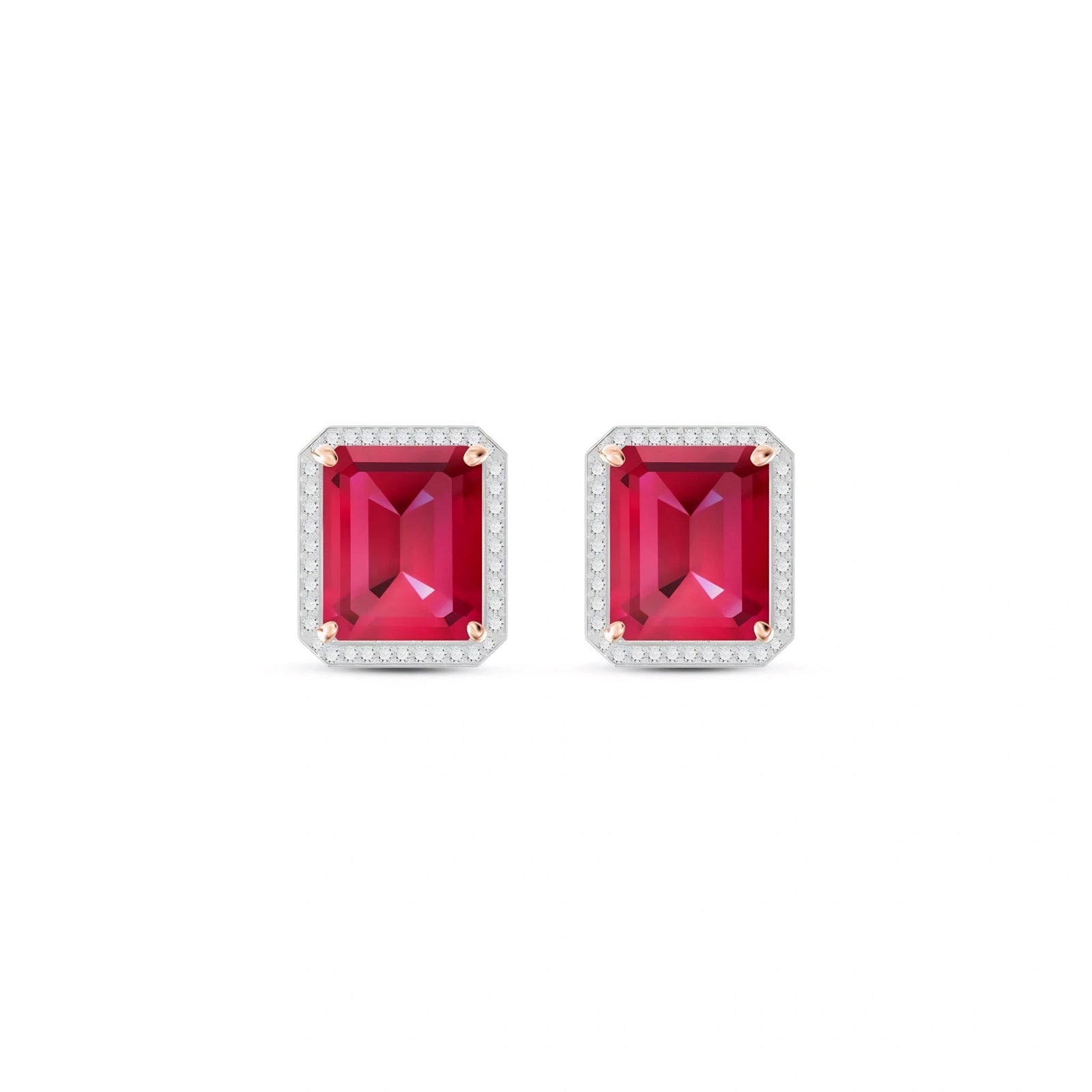 Rose Gold Earrings Ruby 10K — Melissa