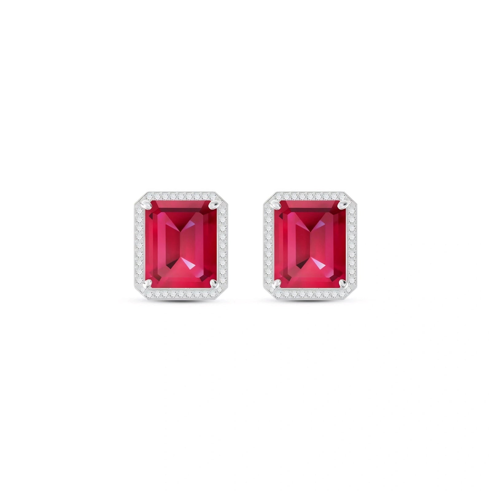 White Gold Earrings Ruby 10K — Melissa