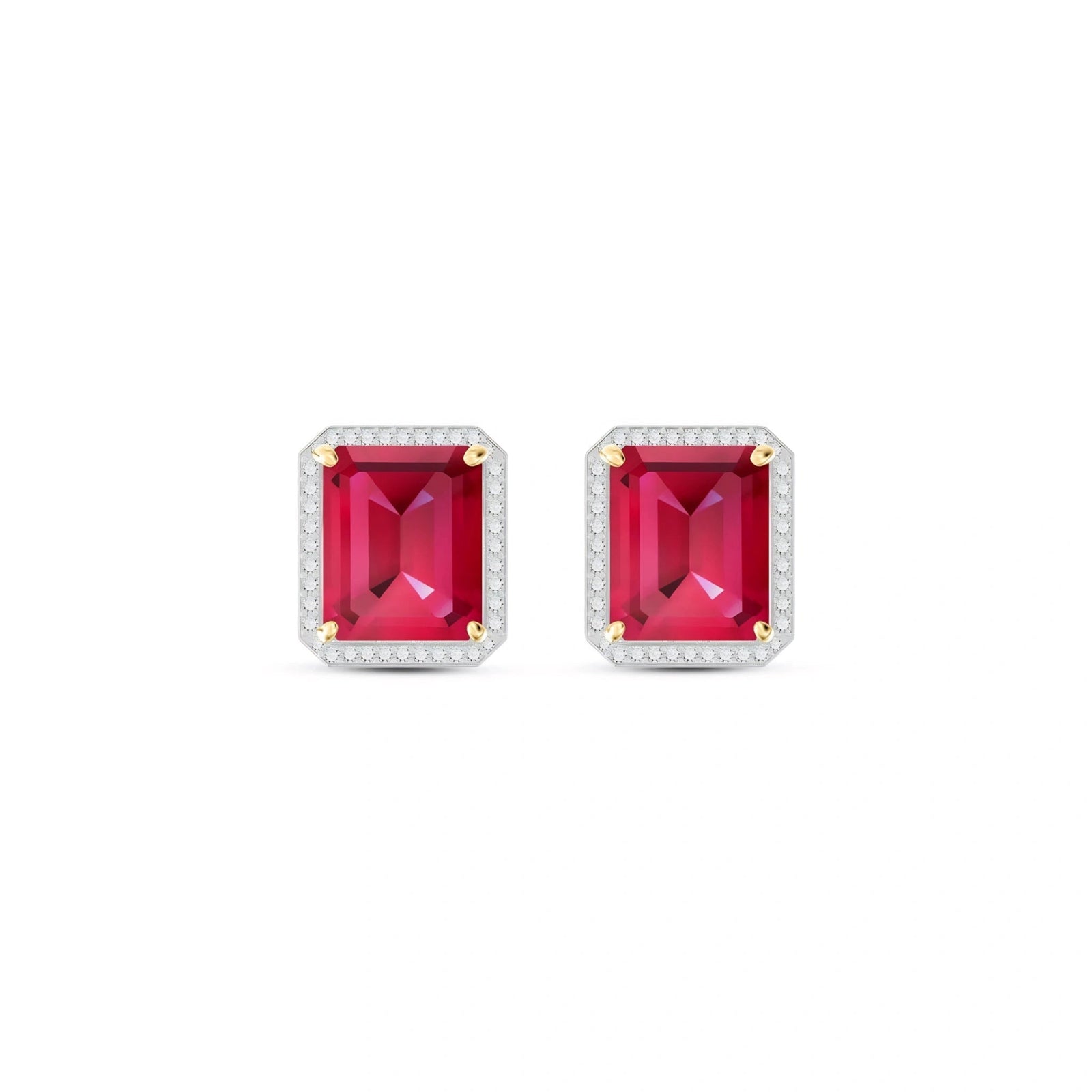Yellow Gold Earrings Ruby 10K — Melissa