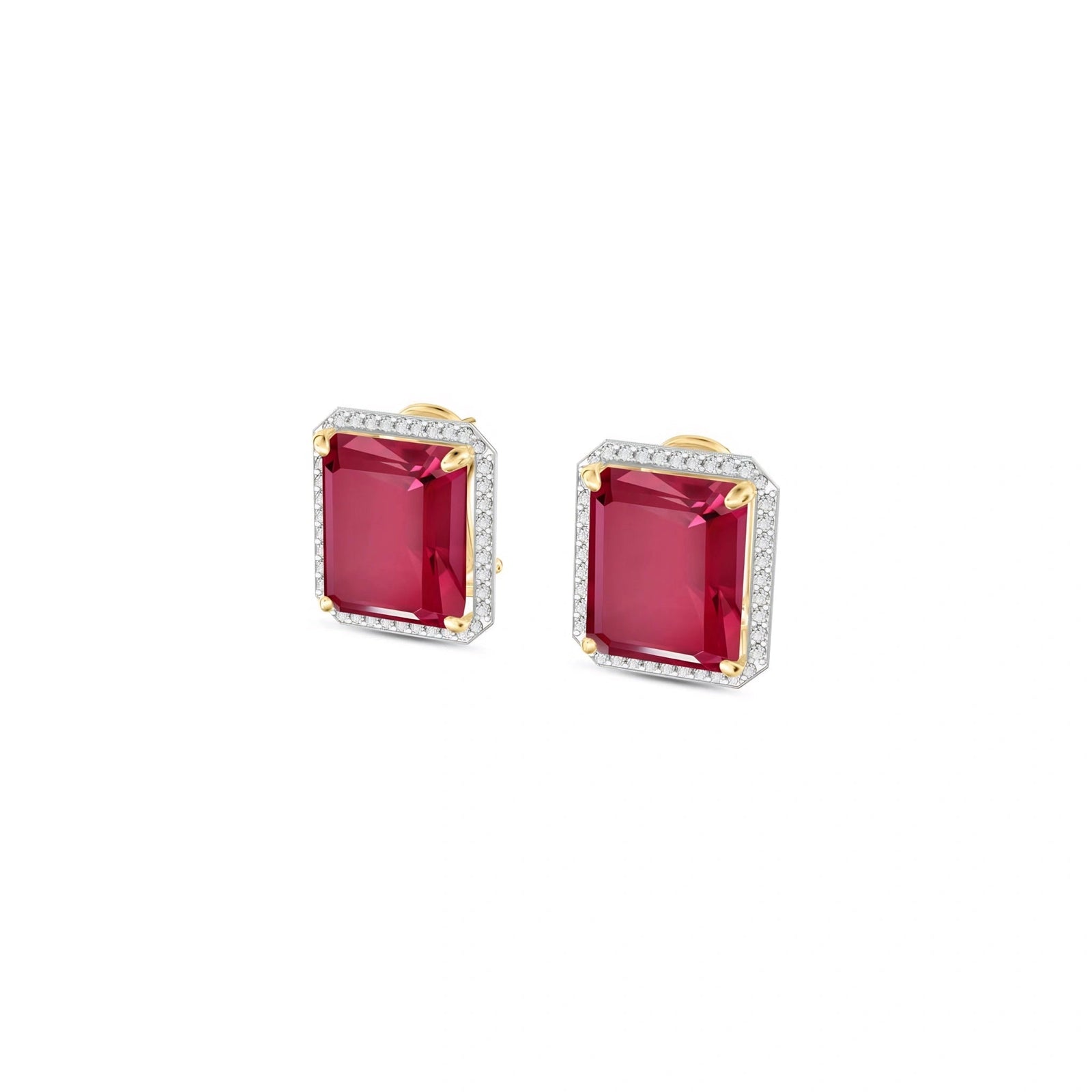 Yellow Gold Earrings Ruby 10K — Melissa
