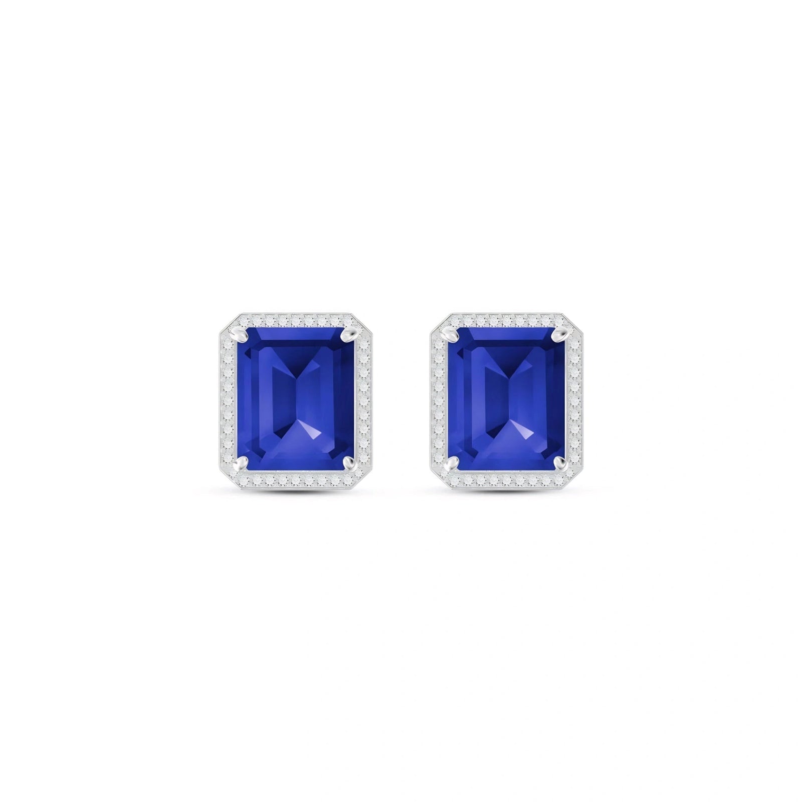 White Gold Earrings Sapphire 10K — Melissa