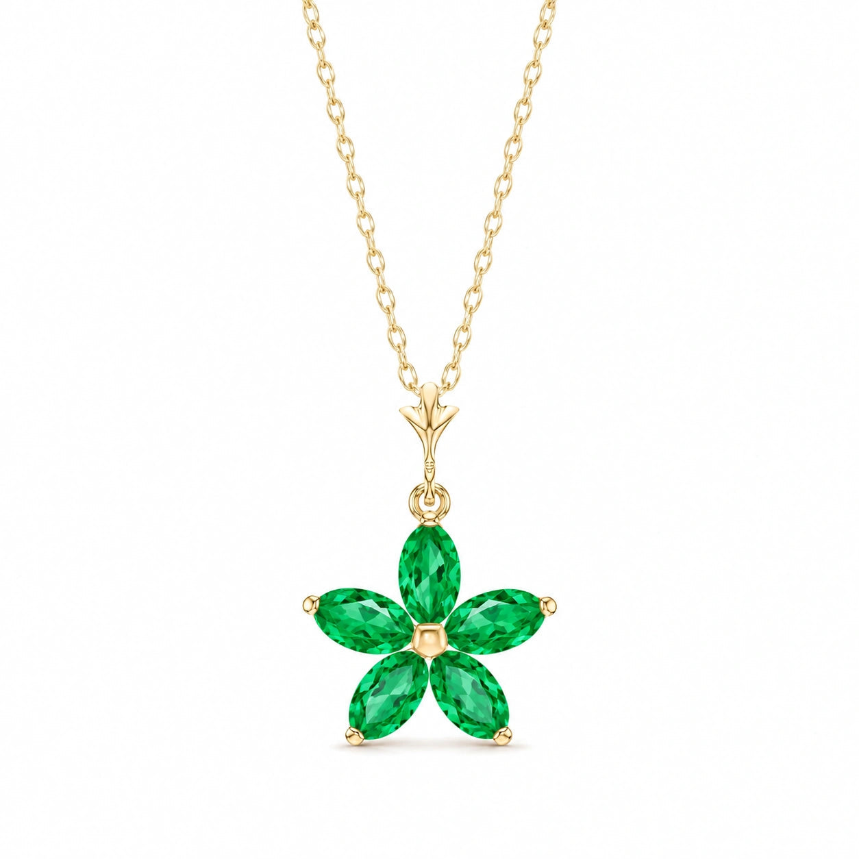 Yellow Gold Grace Necklace Emerald 10K — Melissa