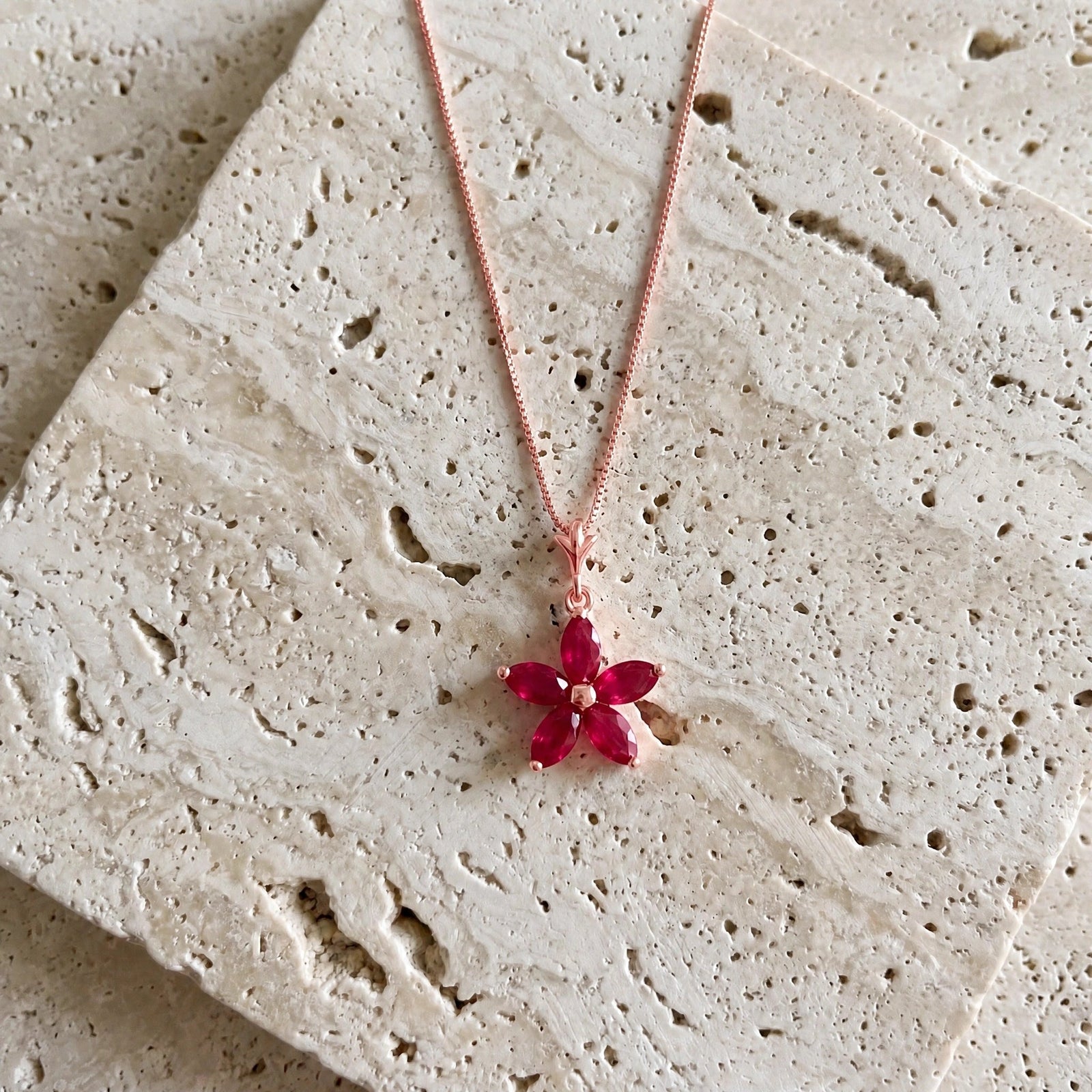 Rose Gold Grace Necklace Ruby 10K — Melissa