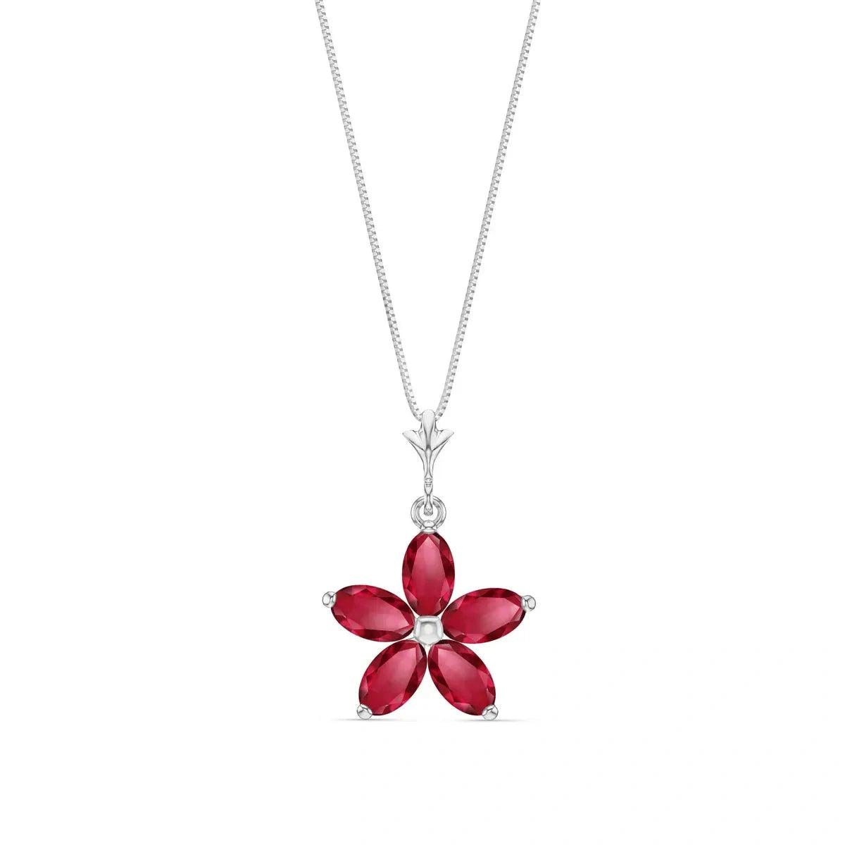 White Gold Grace Necklace Ruby 10K — Melissa