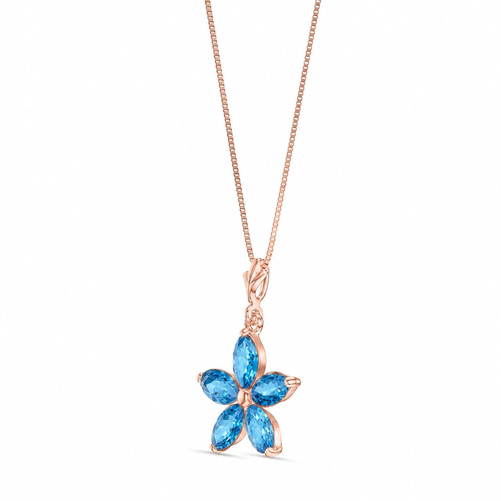 Rose Gold Grace Necklace Blue Topaz 10K — Melissa