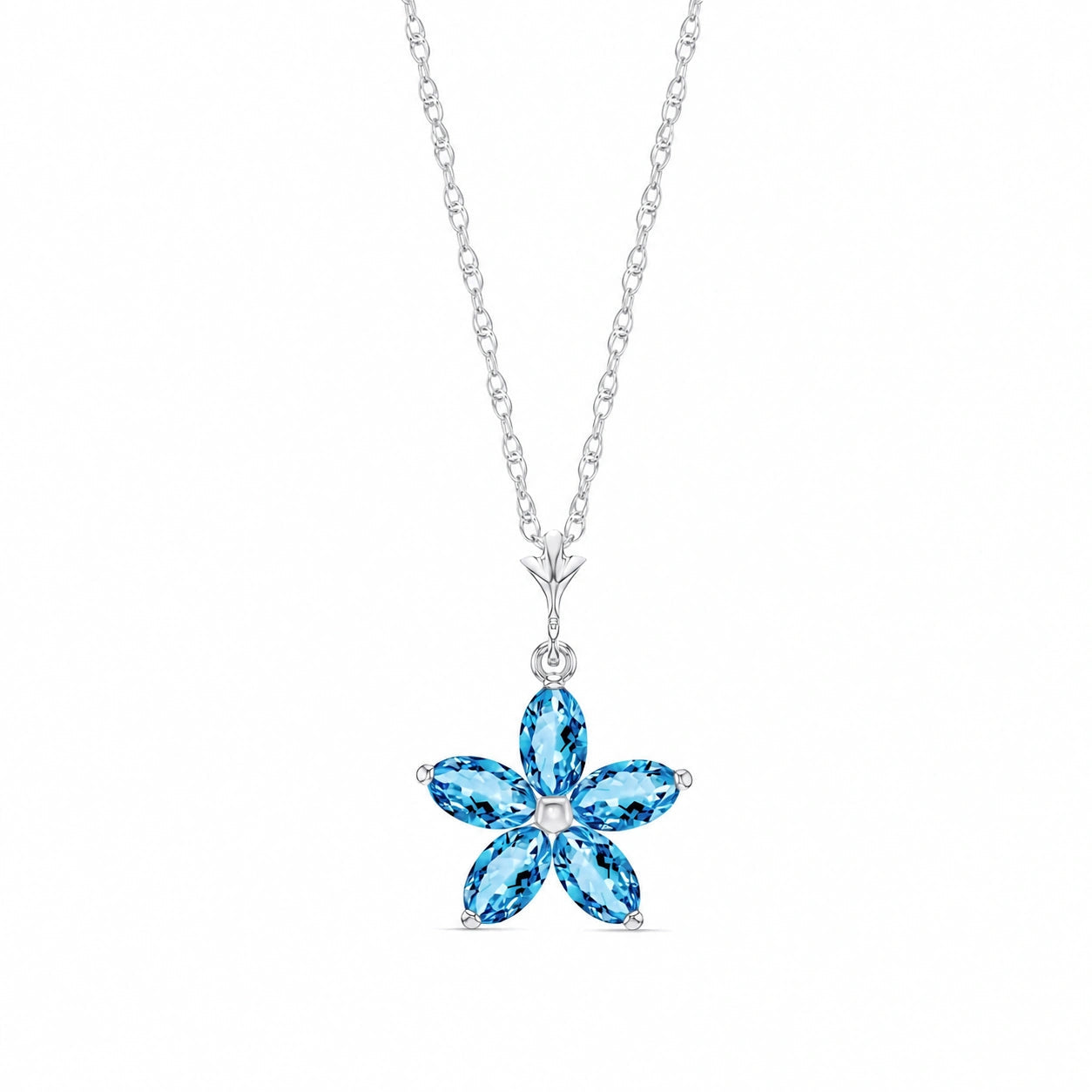 White Gold Grace Necklace Blue Topaz 10K — Melissa