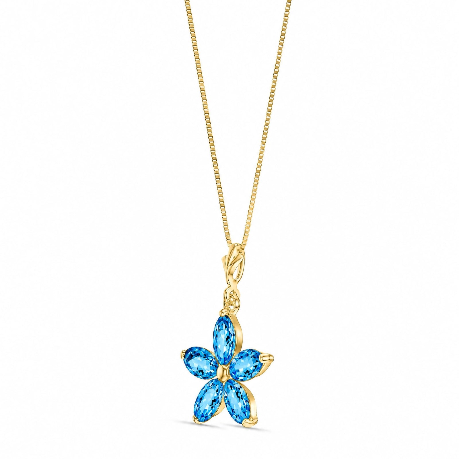 Yellow Gold Grace Necklace Blue Topaz 10K — Melissa
