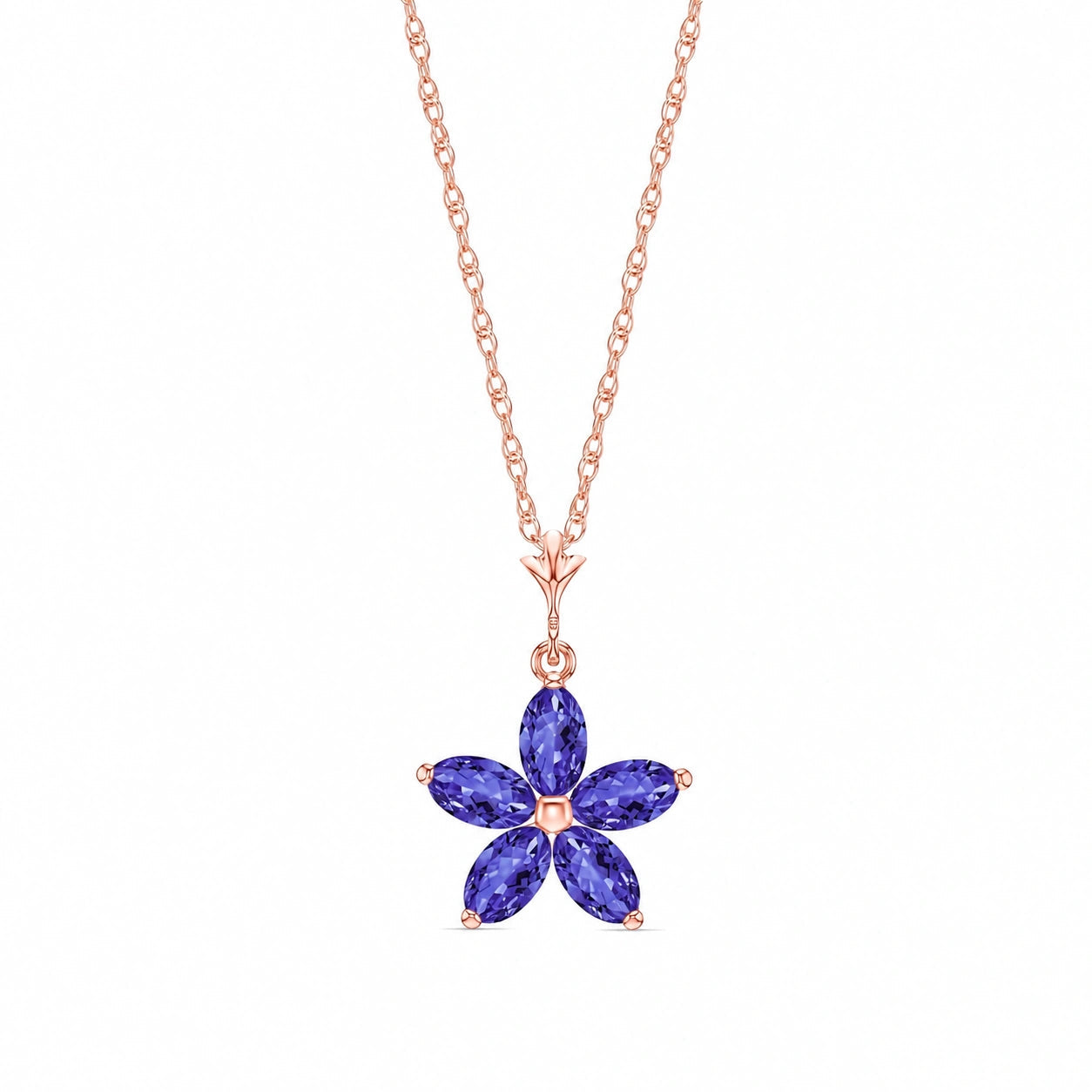Rose Gold Grace Necklace Tanzanite 10K — Melissa