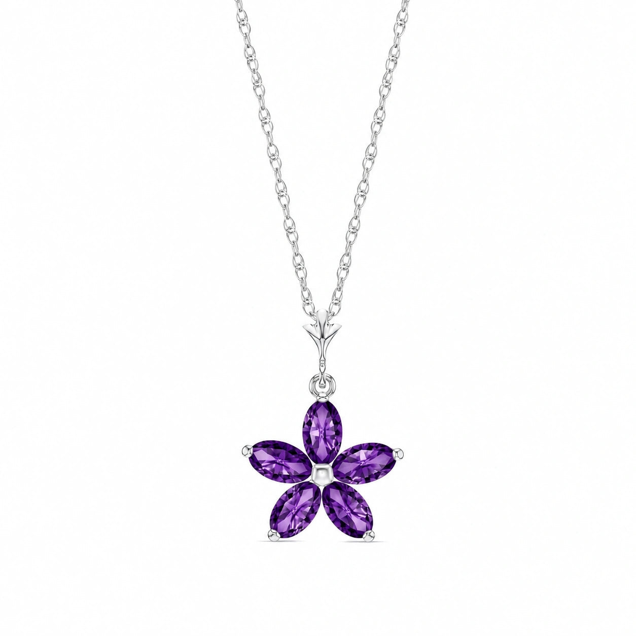 White Gold Grace Necklace Amethyst 10K — Melissa