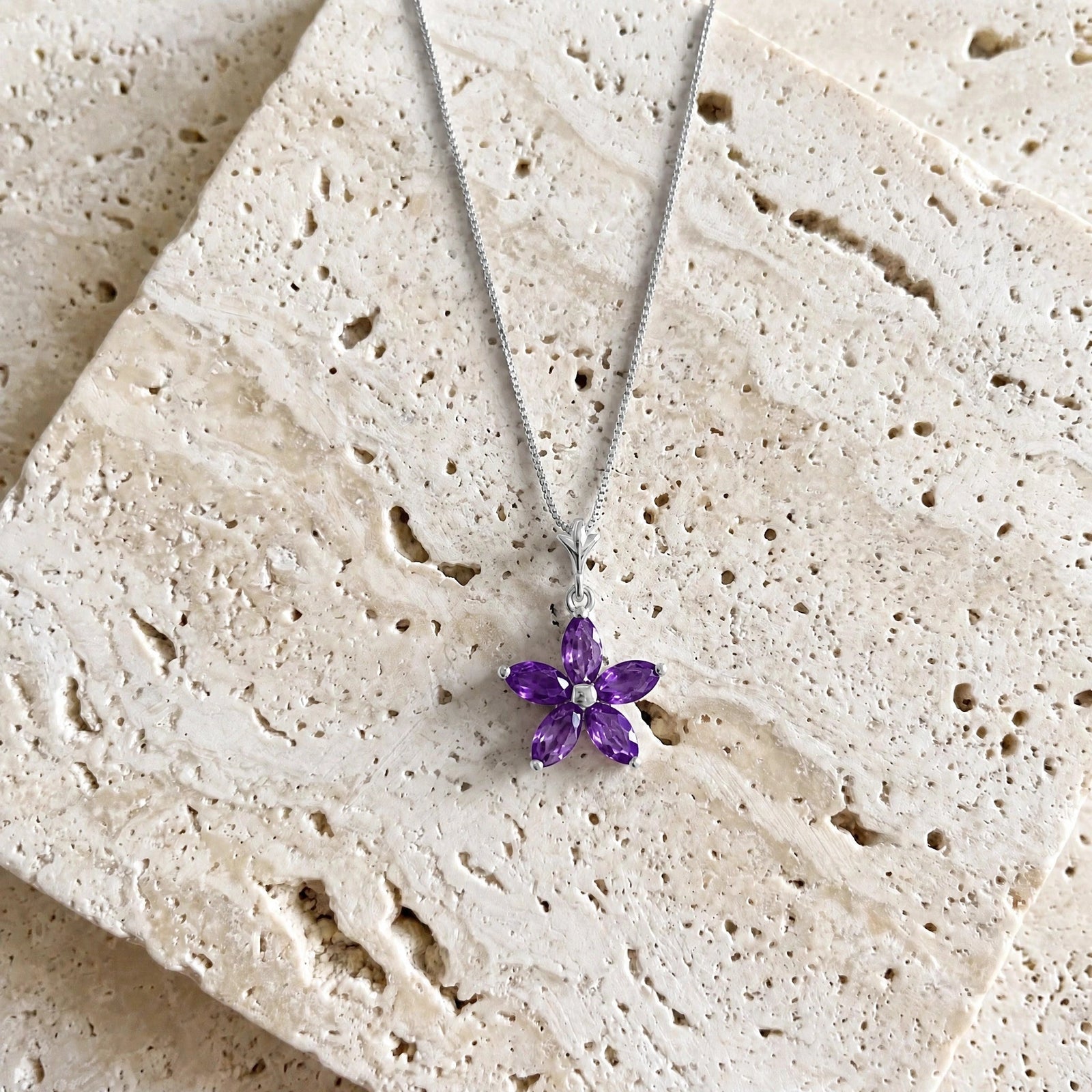 White Gold Grace Necklace Amethyst 10K — Melissa