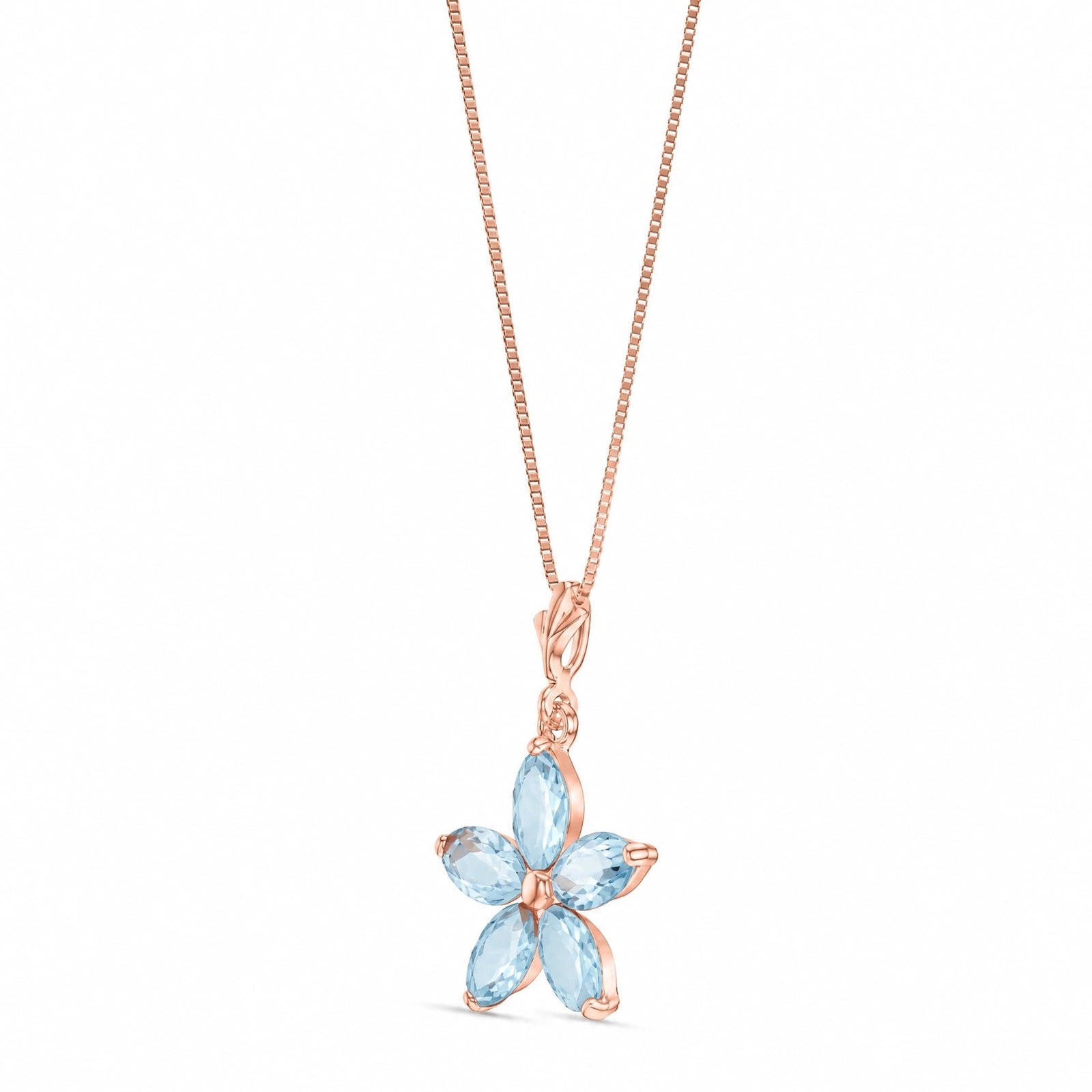 Rose Gold Grace Necklace Aquamarine 10K — Melissa