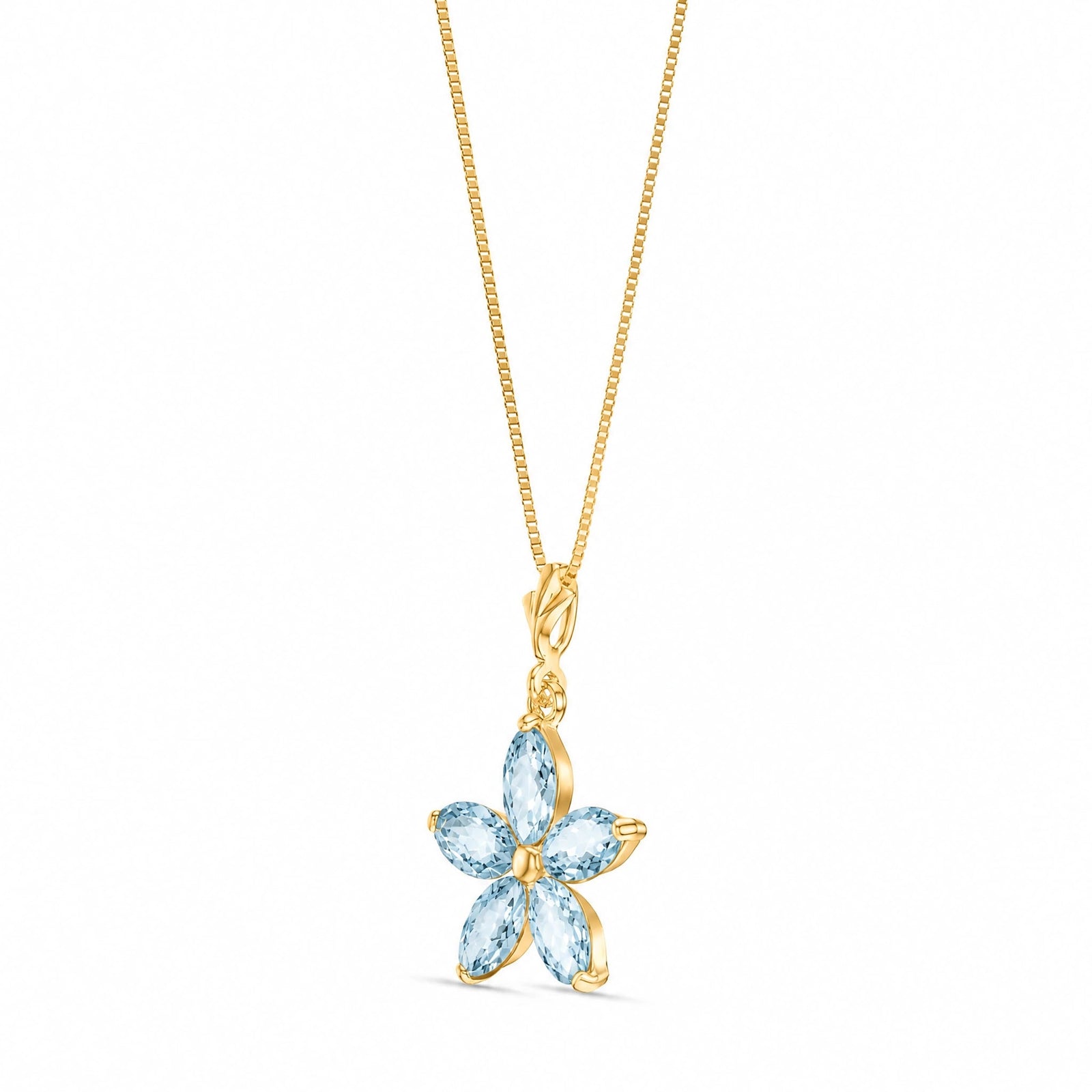 Yellow Gold Grace Necklace Aquamarine 10K — Melissa