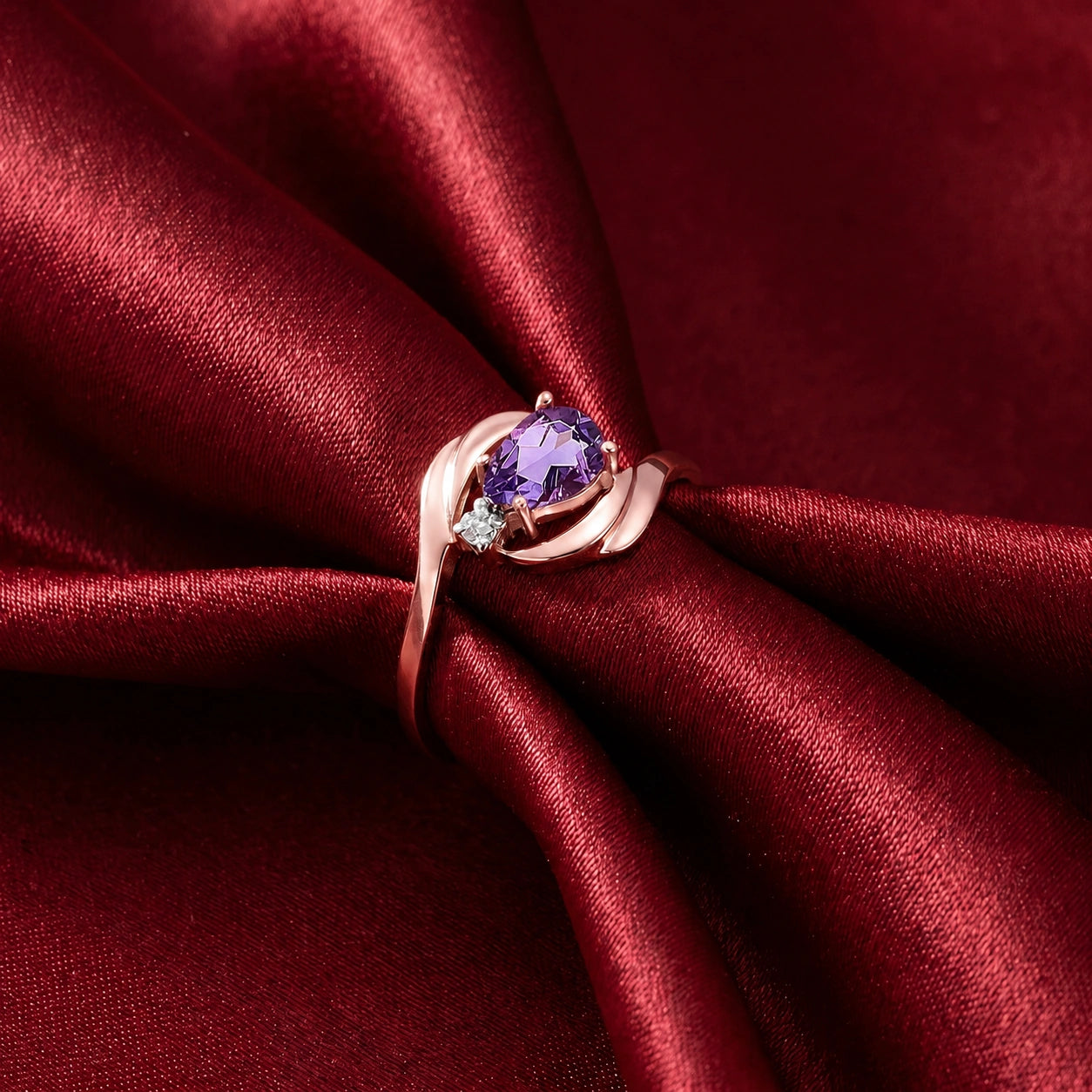 Rose Gold Diamond & Amethyst — Michela