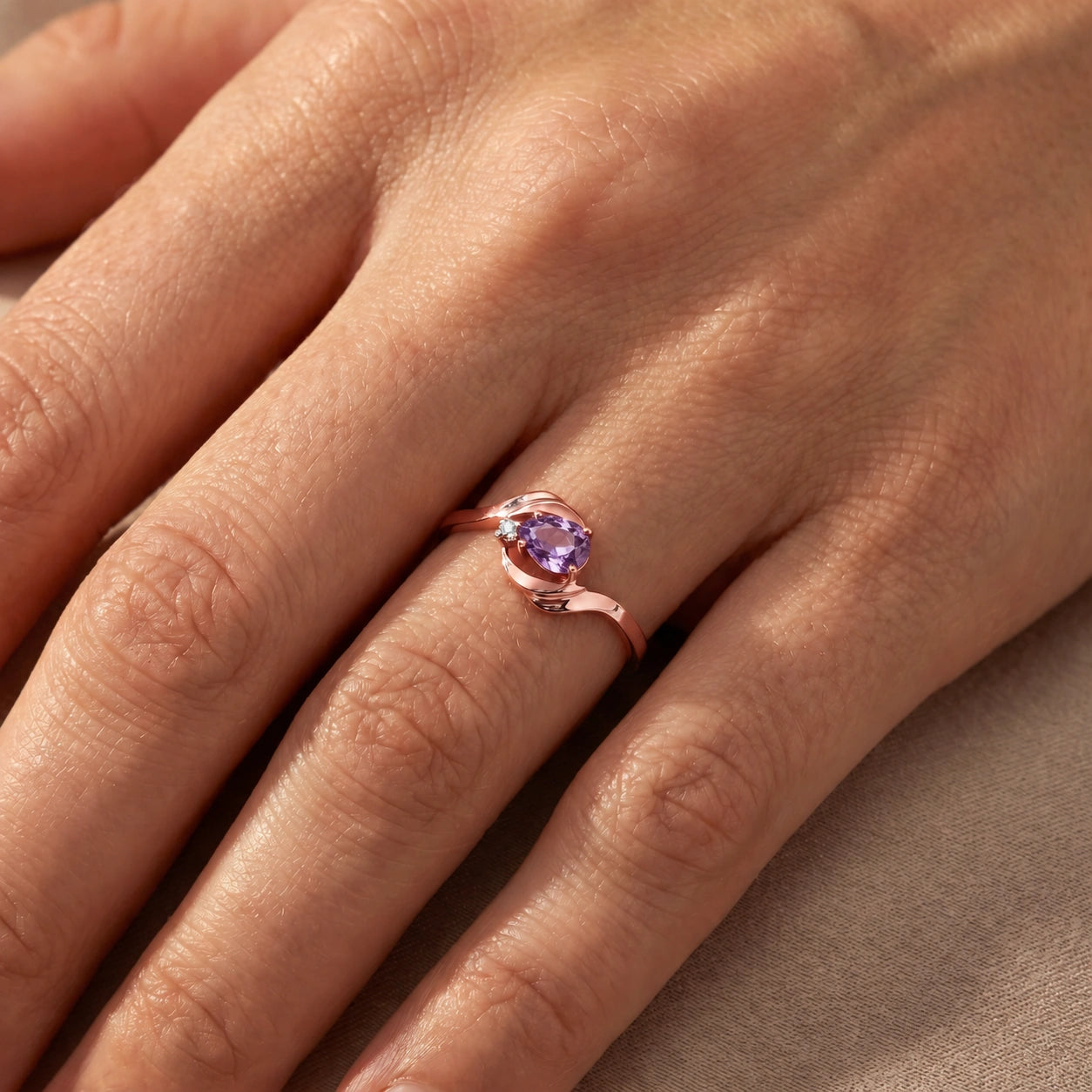 Rose Gold Diamond & Amethyst — Michela