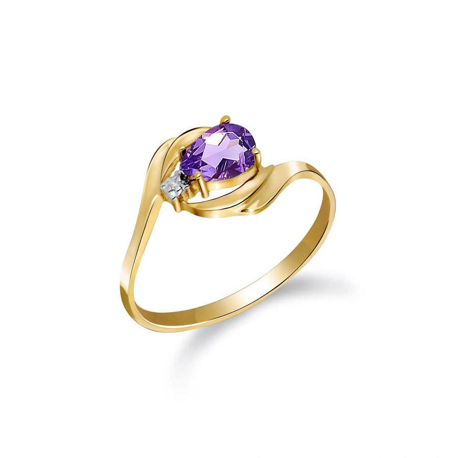 Yellow Gold Diamond & Amethyst — Michela