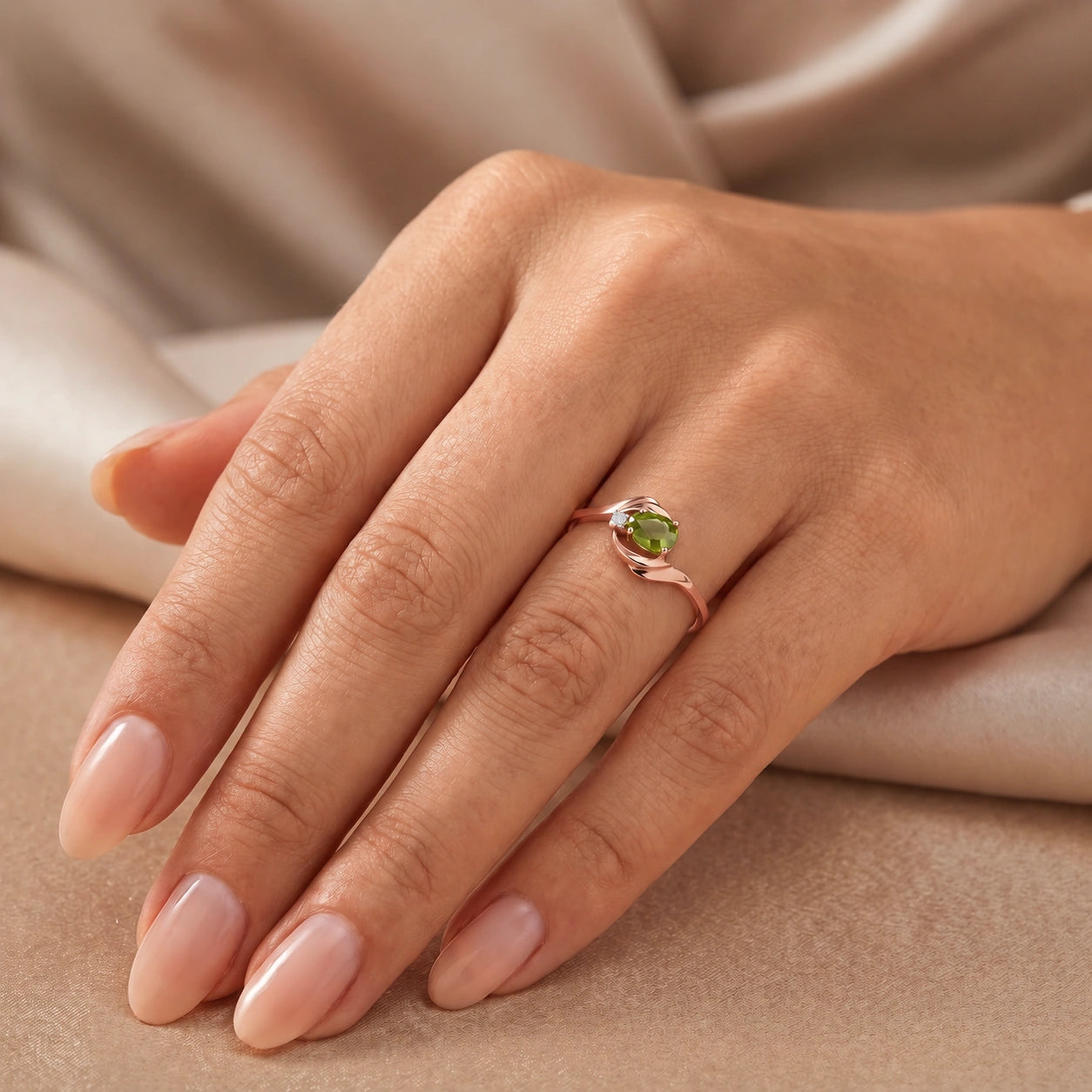 Rose Gold Diamond & Peridot — Michela