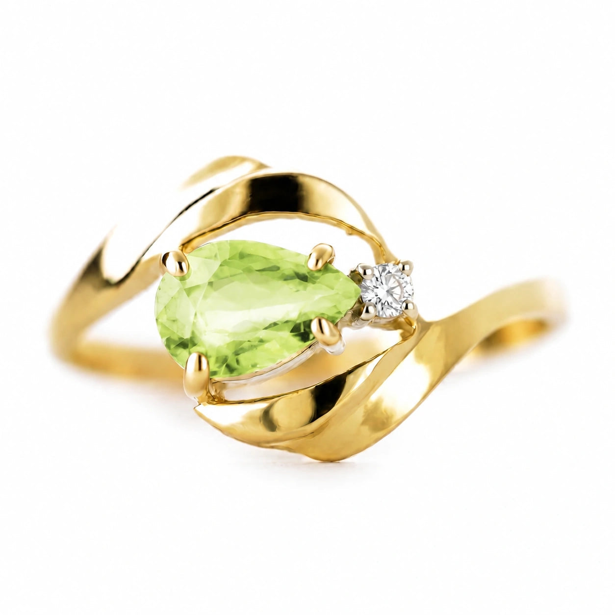 Yellow Gold Diamond & Peridot — Michela
