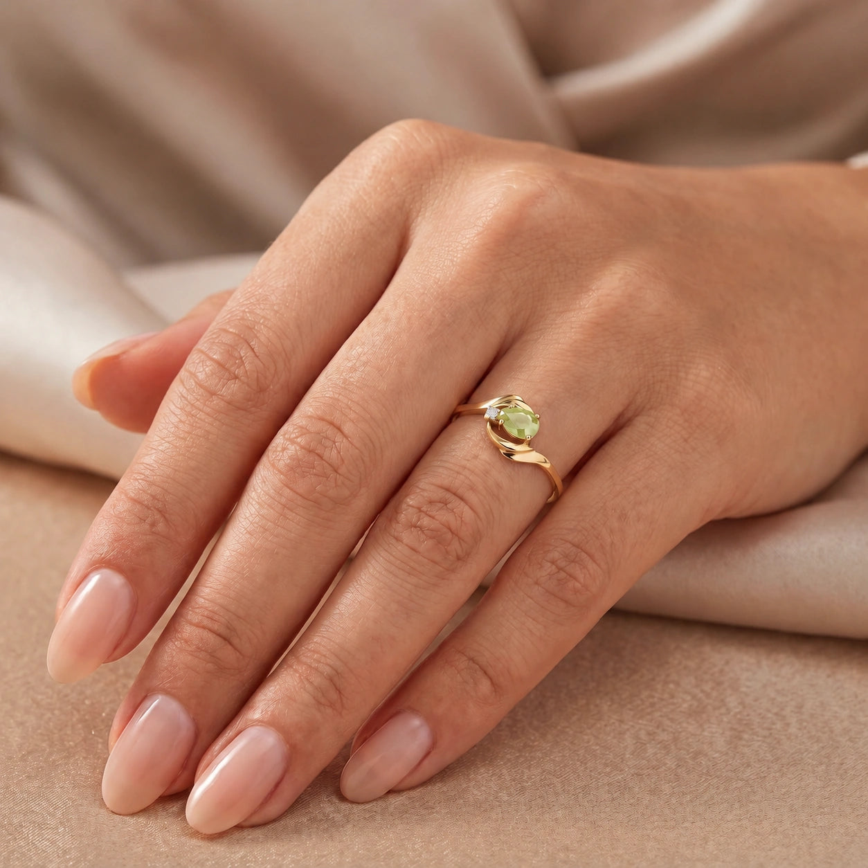 Yellow Gold Diamond & Peridot — Michela