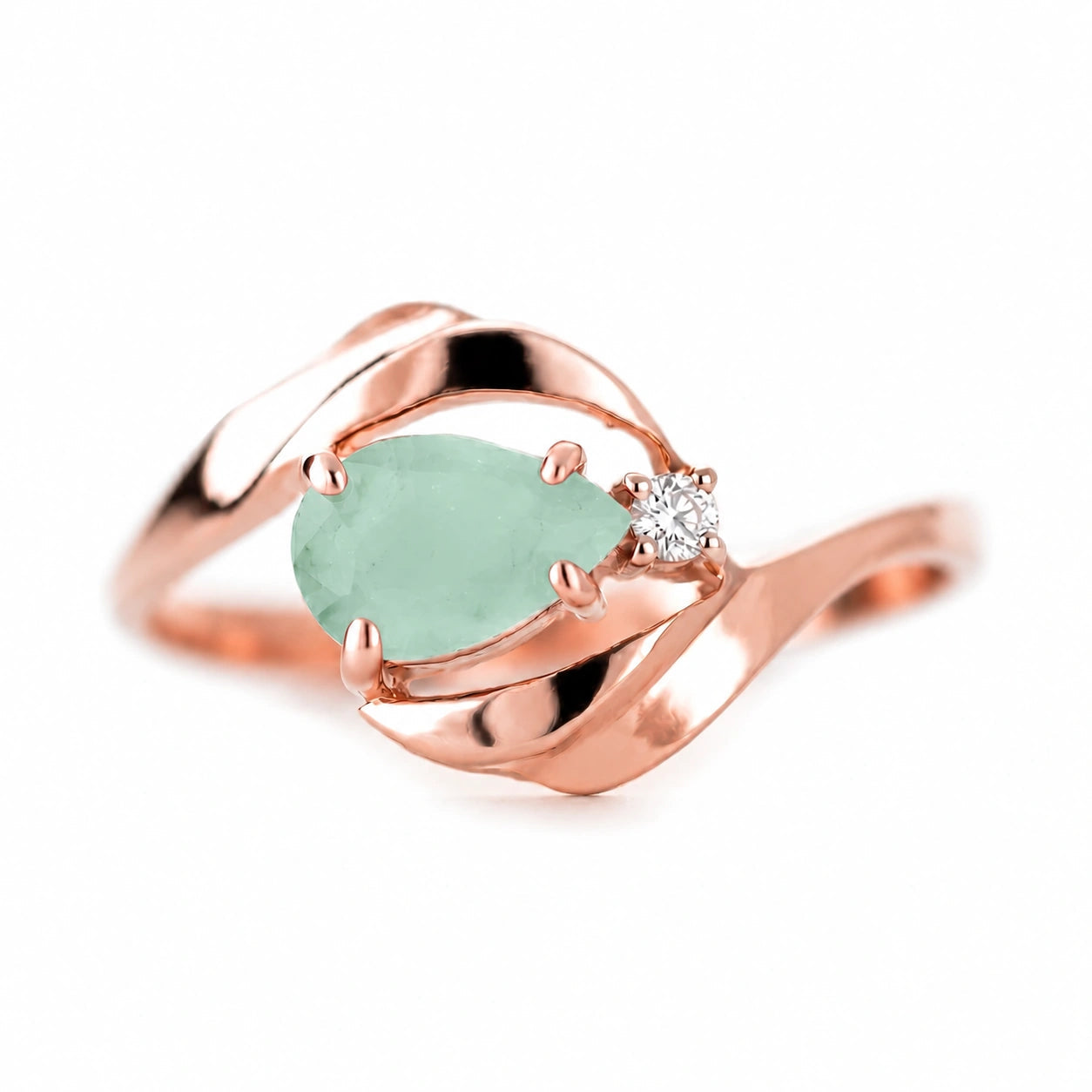 Rose Gold Emerald & Diamond — Michela