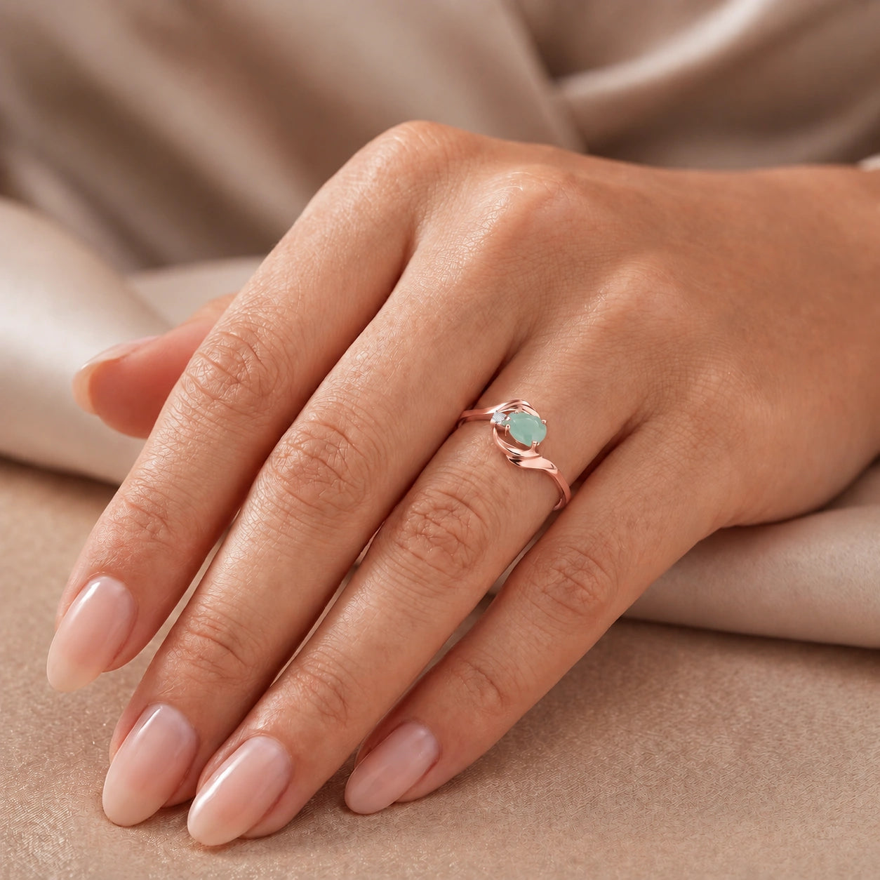 Rose Gold Emerald & Diamond — Michela